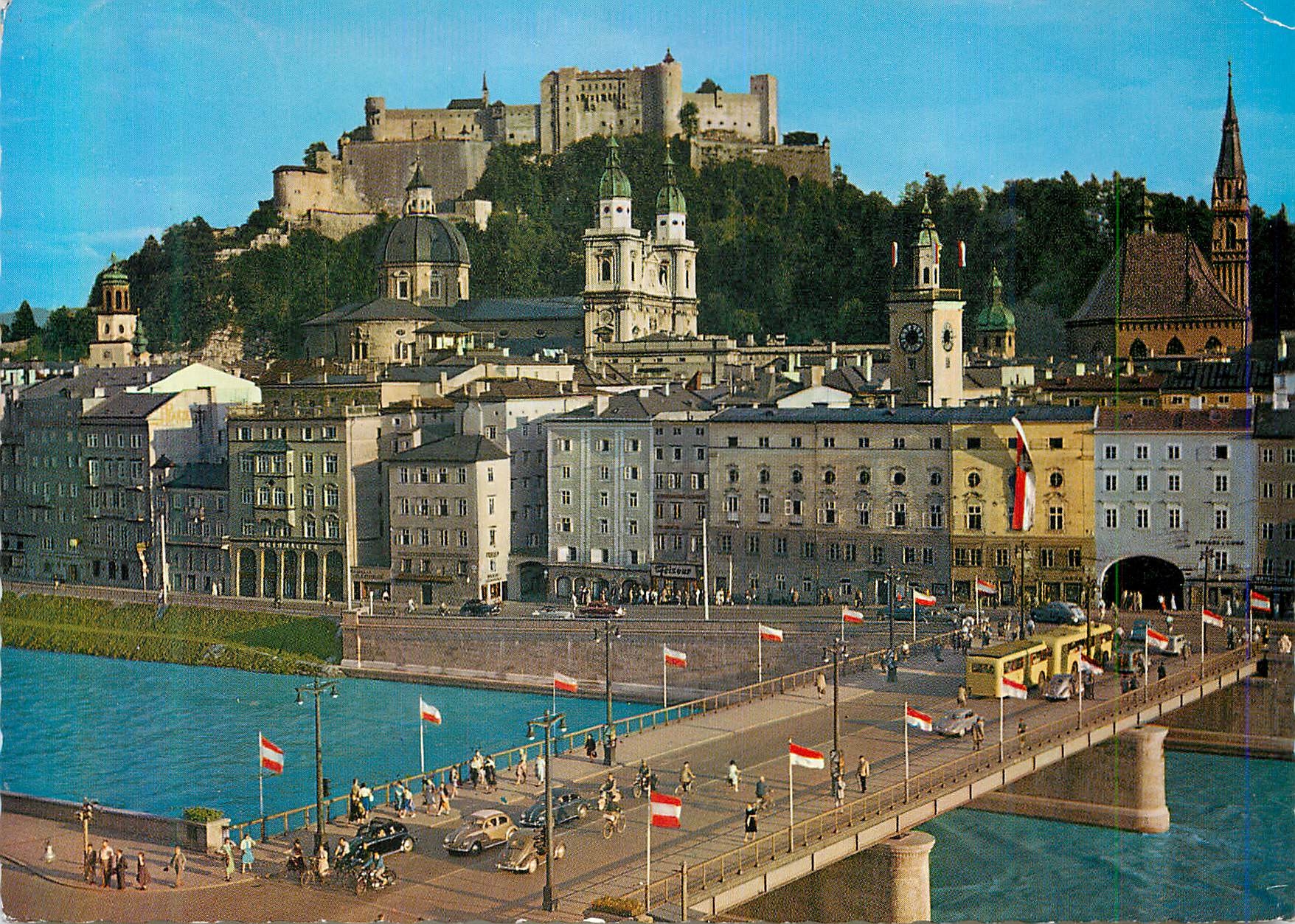 CPM Salzburg die Festspielstadt Staatsbrucke uber die Salzach
