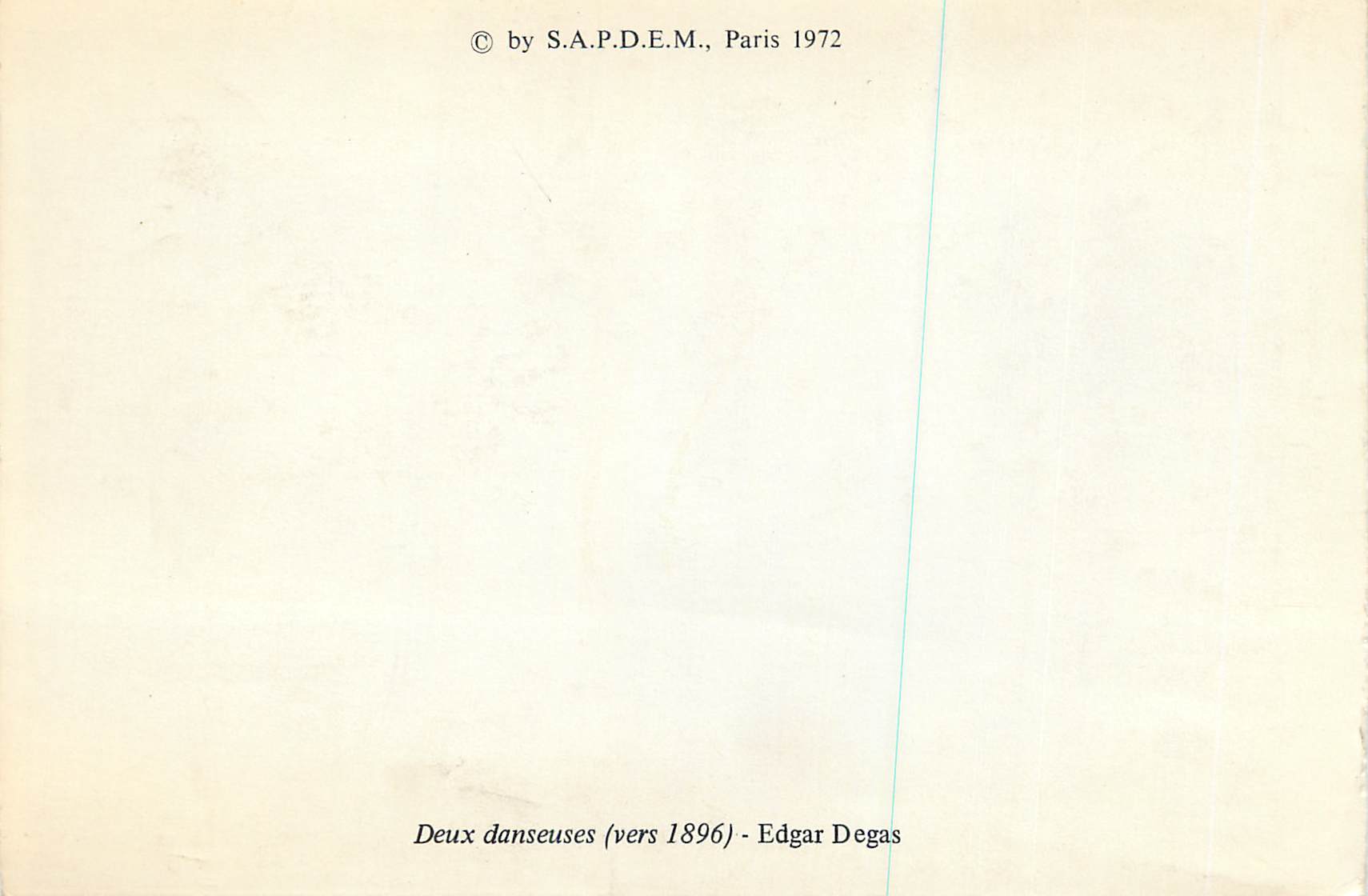 CPM Deux Danseuses (vers 1896) Edgar Degas — Verso