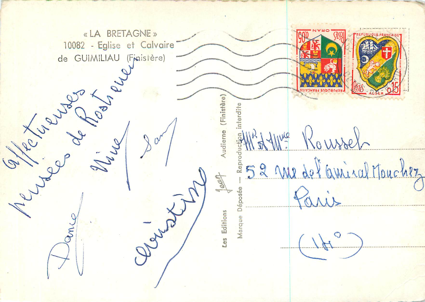 CPM Eglise et Calvaire de Guimiliau (Finistere) La Bretagne — Rückseite