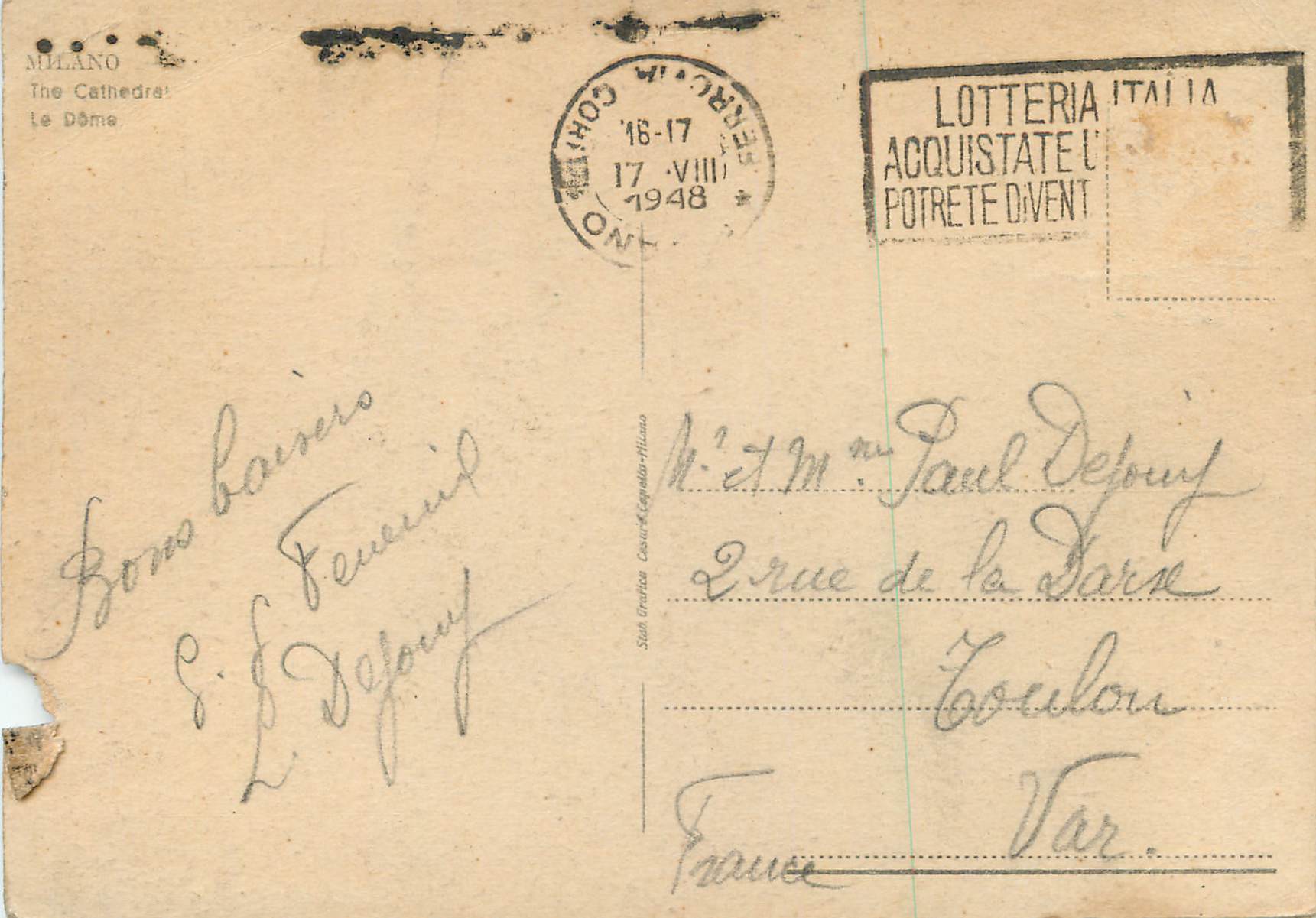 CPM Milano il Duomo — Verso