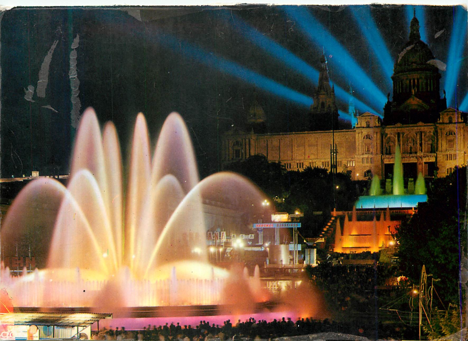 CPM Barcelona Parc de Montjuich Palais National de l'Art et Fontaine Monumentale
