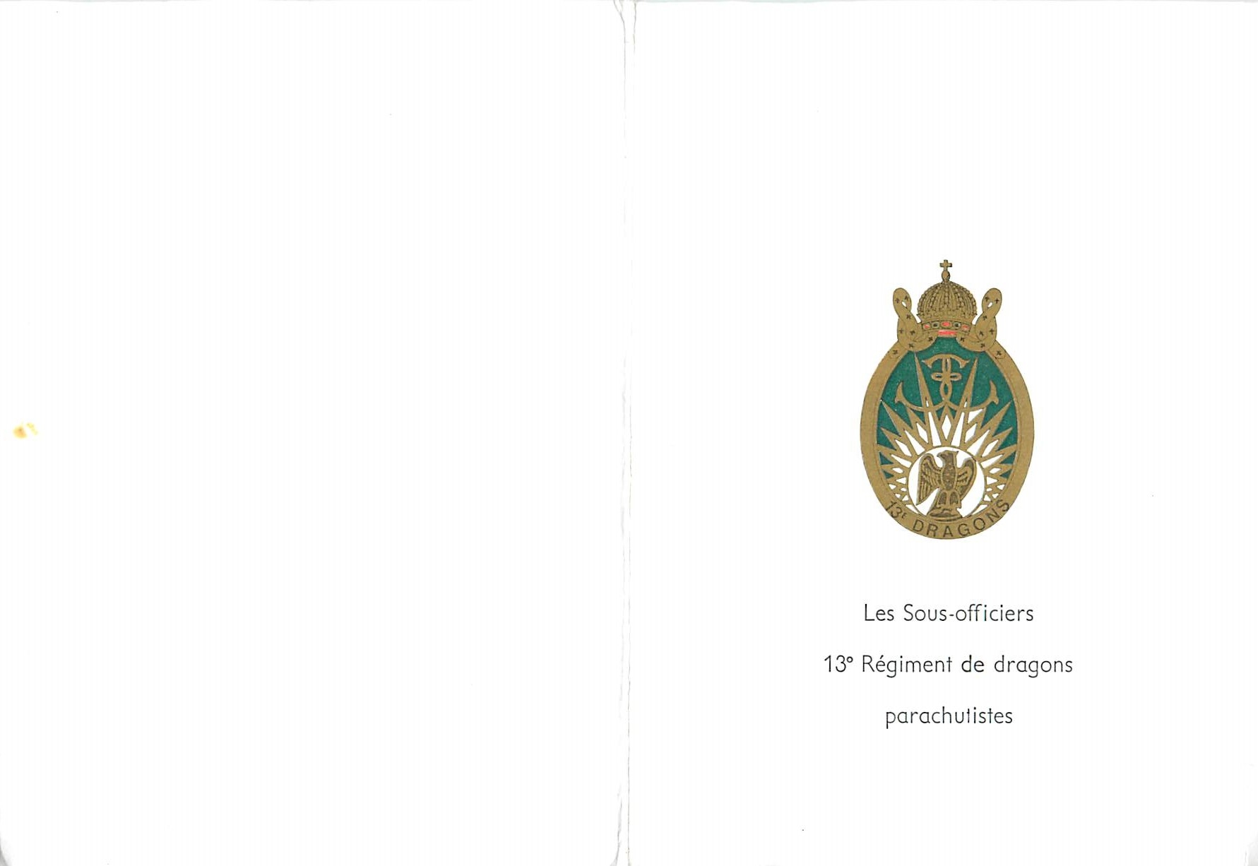 CPM Les Sous Officiers 13e Regiment de Dragons Parachutistes Militaria