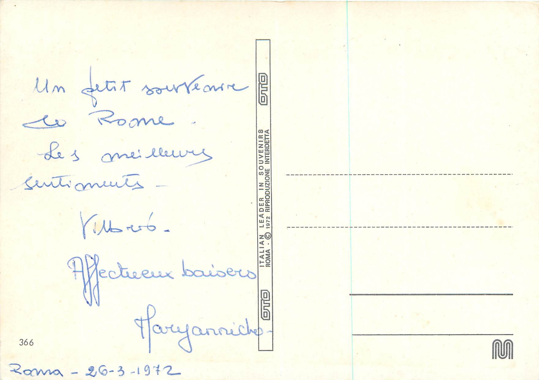 CPA Roma — Rückseite