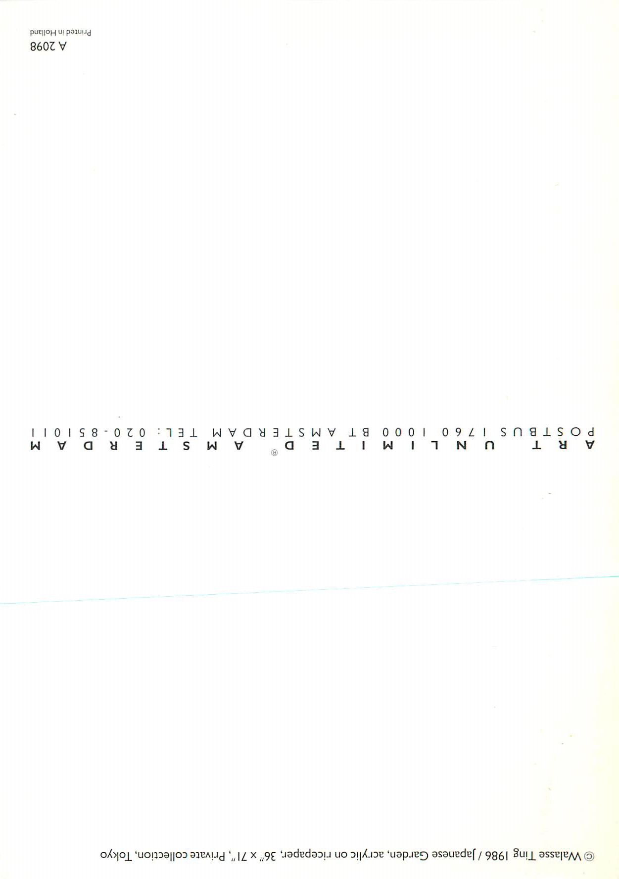 Jardin japonais — 1986 — Art Unlimited, Amsterdam — Verso