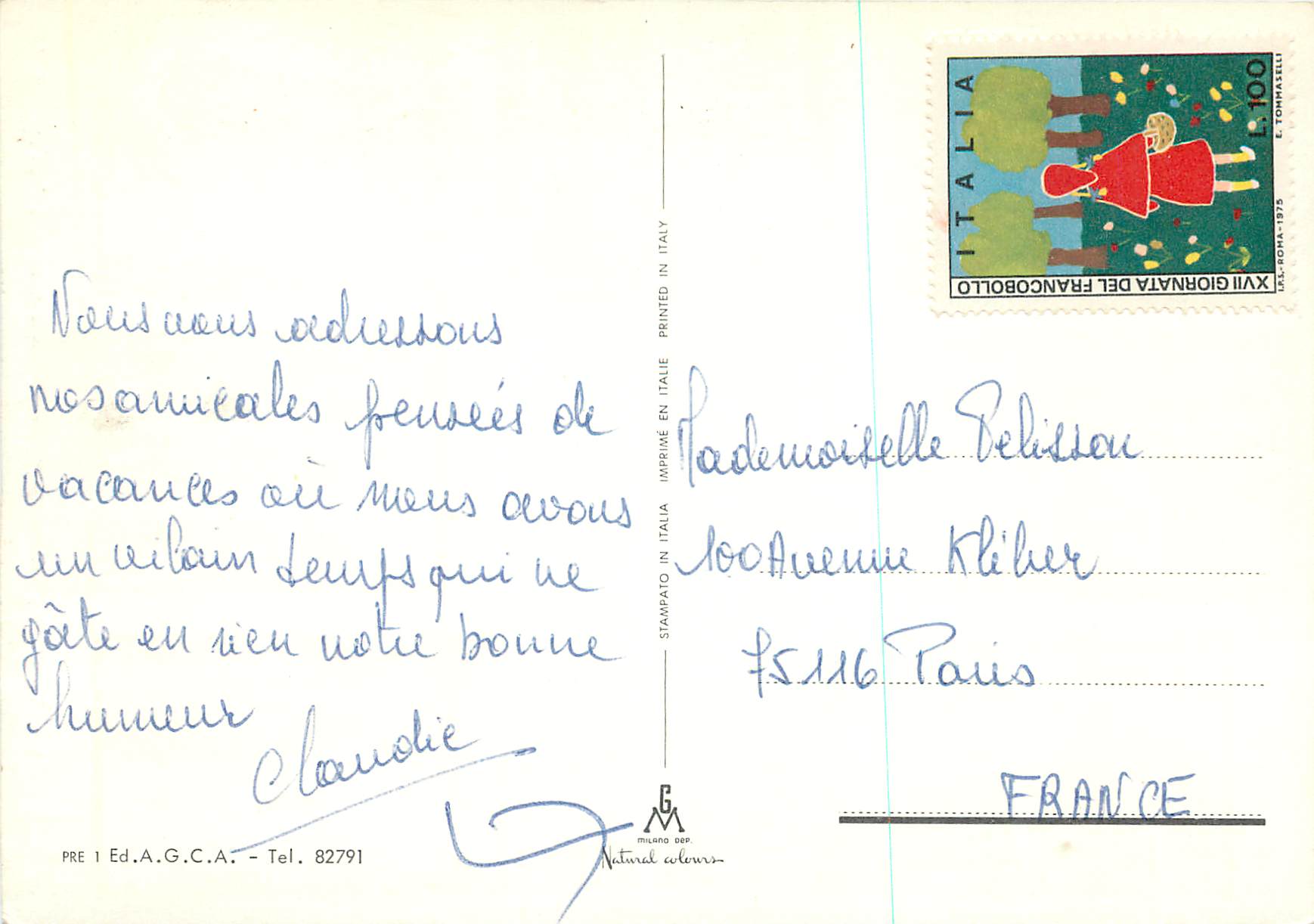 CPA Souvenir Porto Recanati — Rückseite