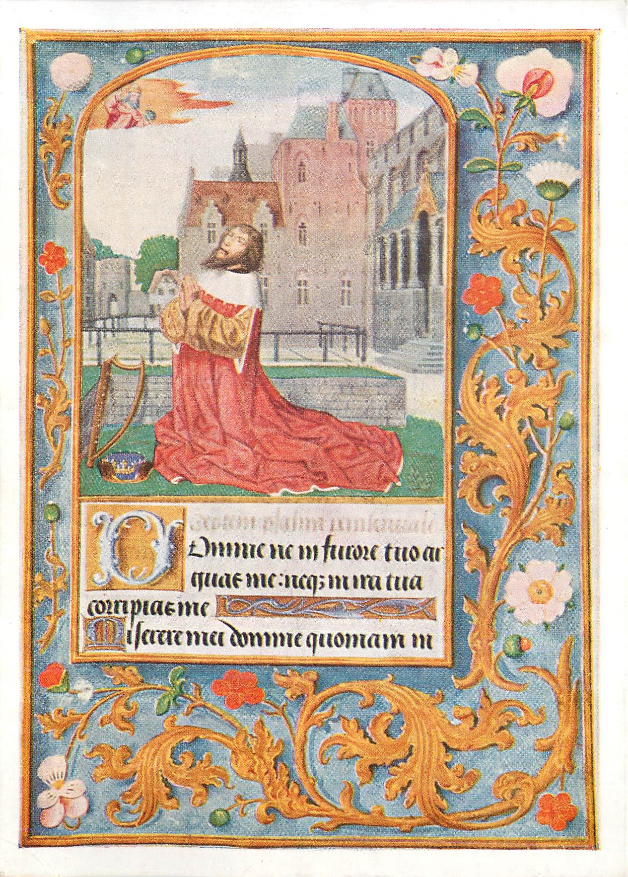 CPM Bodleian Library Oxford David From a Book of Hours Executed at Bruges about 1500 (MS Douce 112)