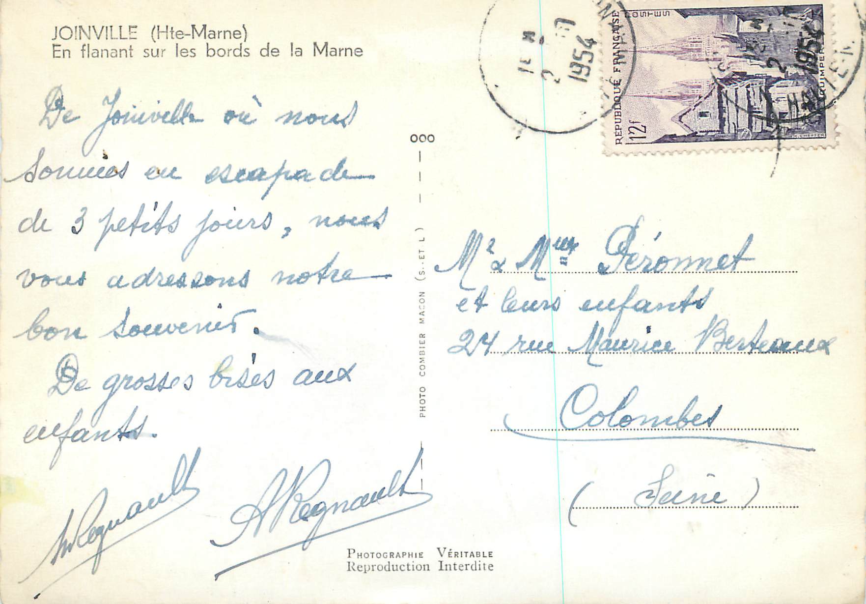 CPM Joinville (Haute Marne) En Flanant sur les Bords de la Marne — Rückseite