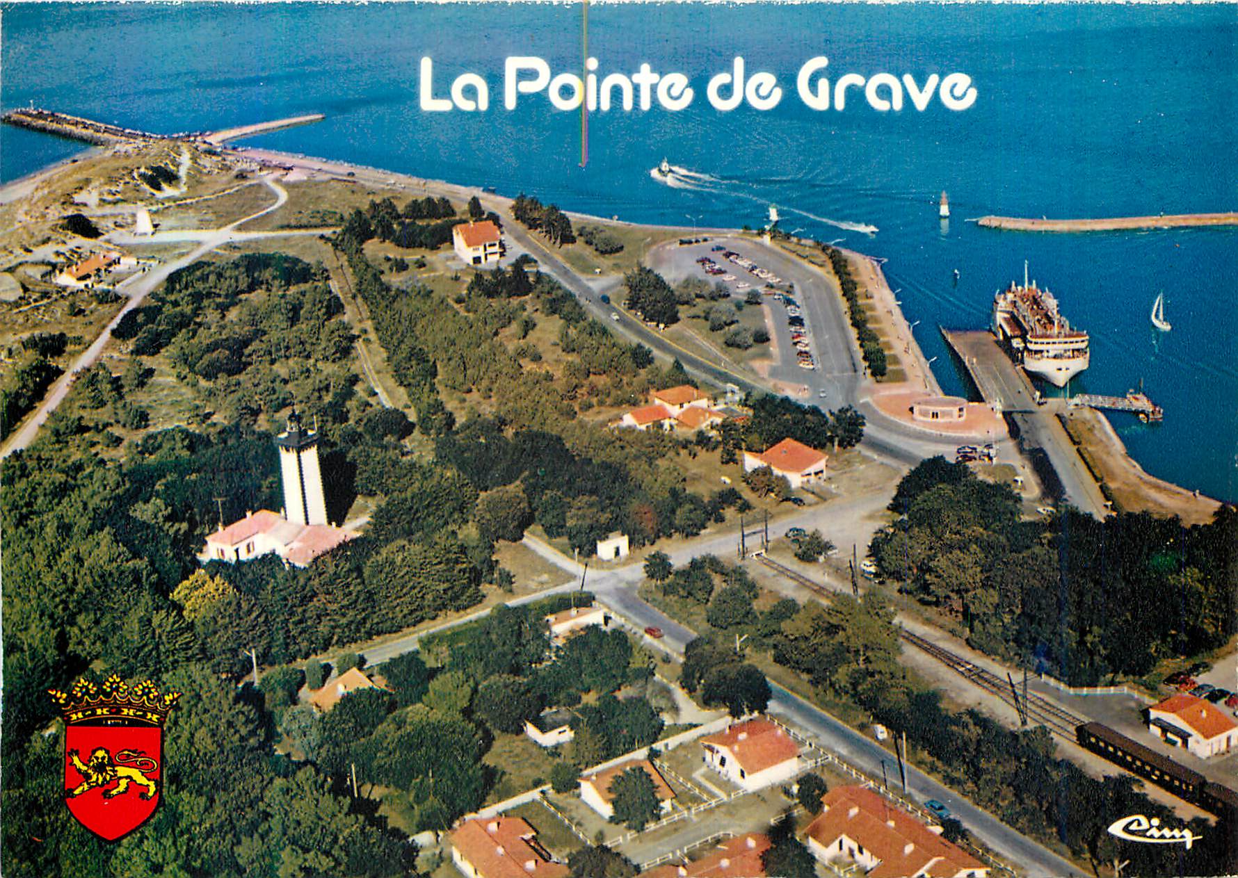 La Pointe de Grave — Luftbild des Leuchtturms und des Hafens — Combibier Imprimeur Maçon
