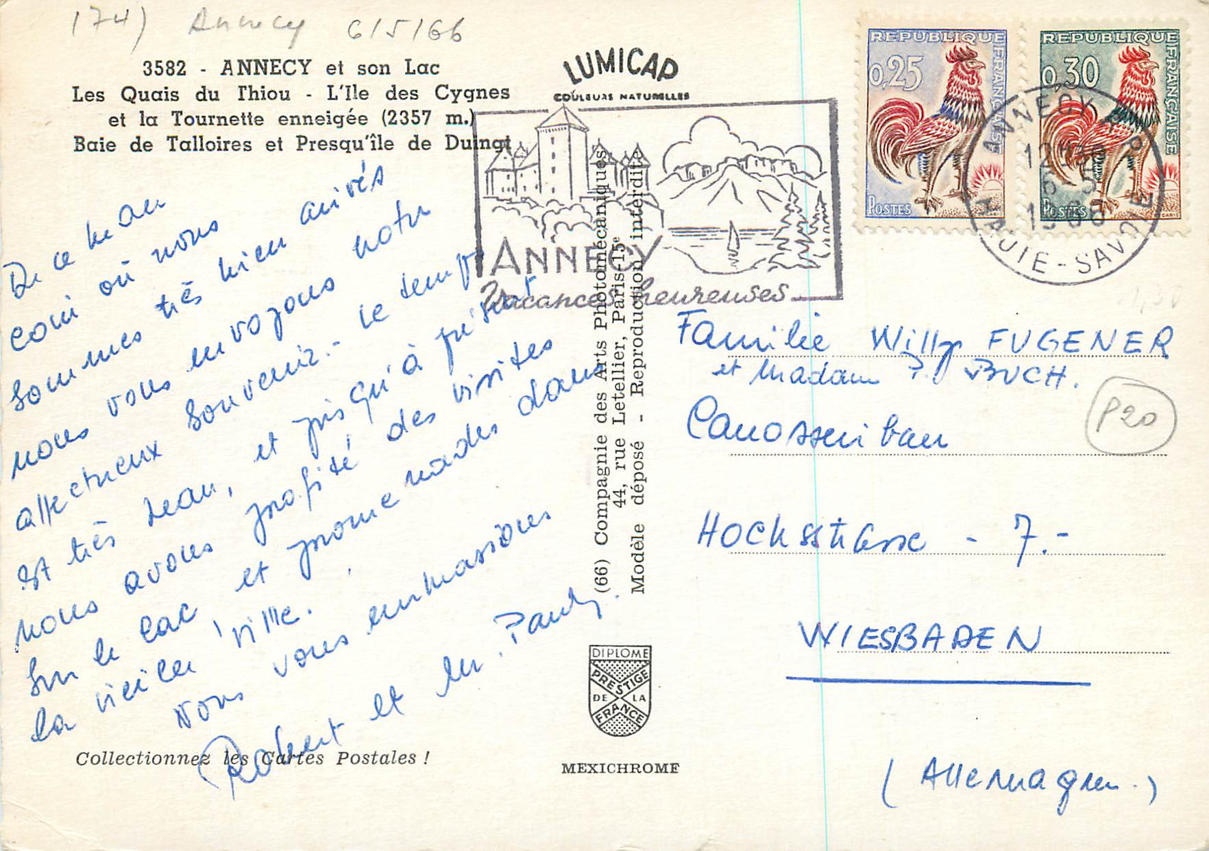 Annecy et son Lac — Lumicap, 3582 — Rückseite
