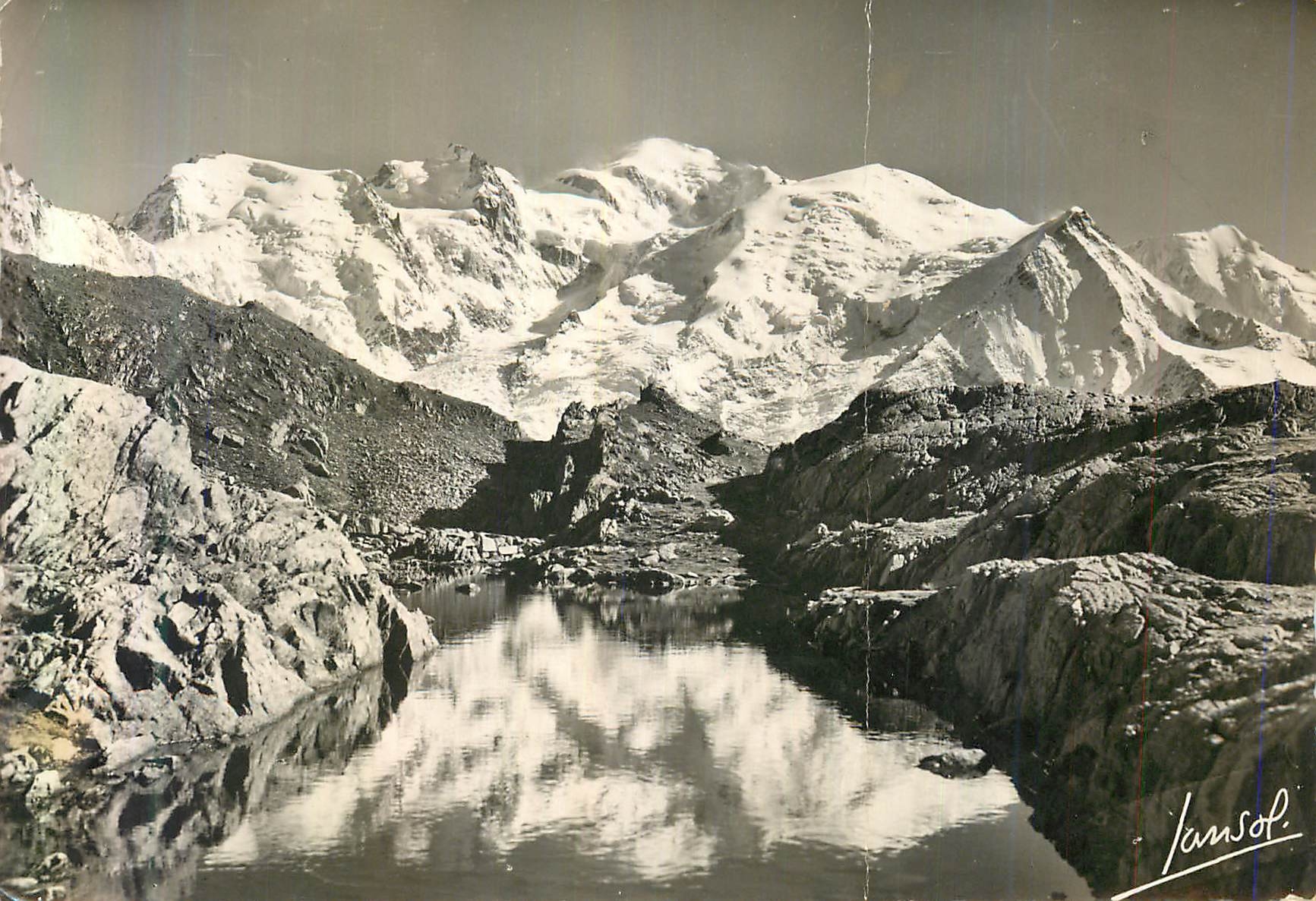 Moderne Ansichtskarte Chamonix (Haute Savoie) See du Brevet und seine Spiegelung in seinen Wassern Massif du Mont Blanc