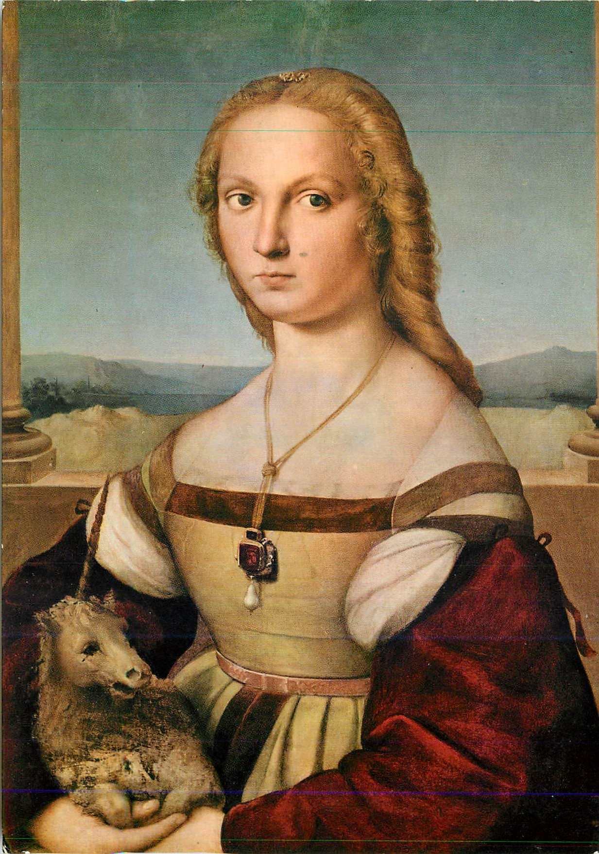 CPM Roma Galleria Borghese Portrait de Jeune Femme avec l'Unicorne