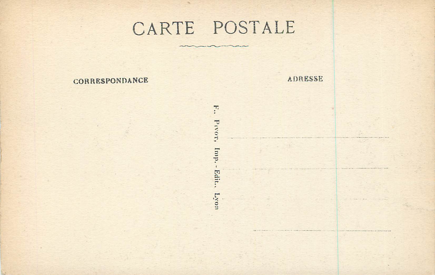CPA Lyon Vue Generale prise de Saint Juet — Verso