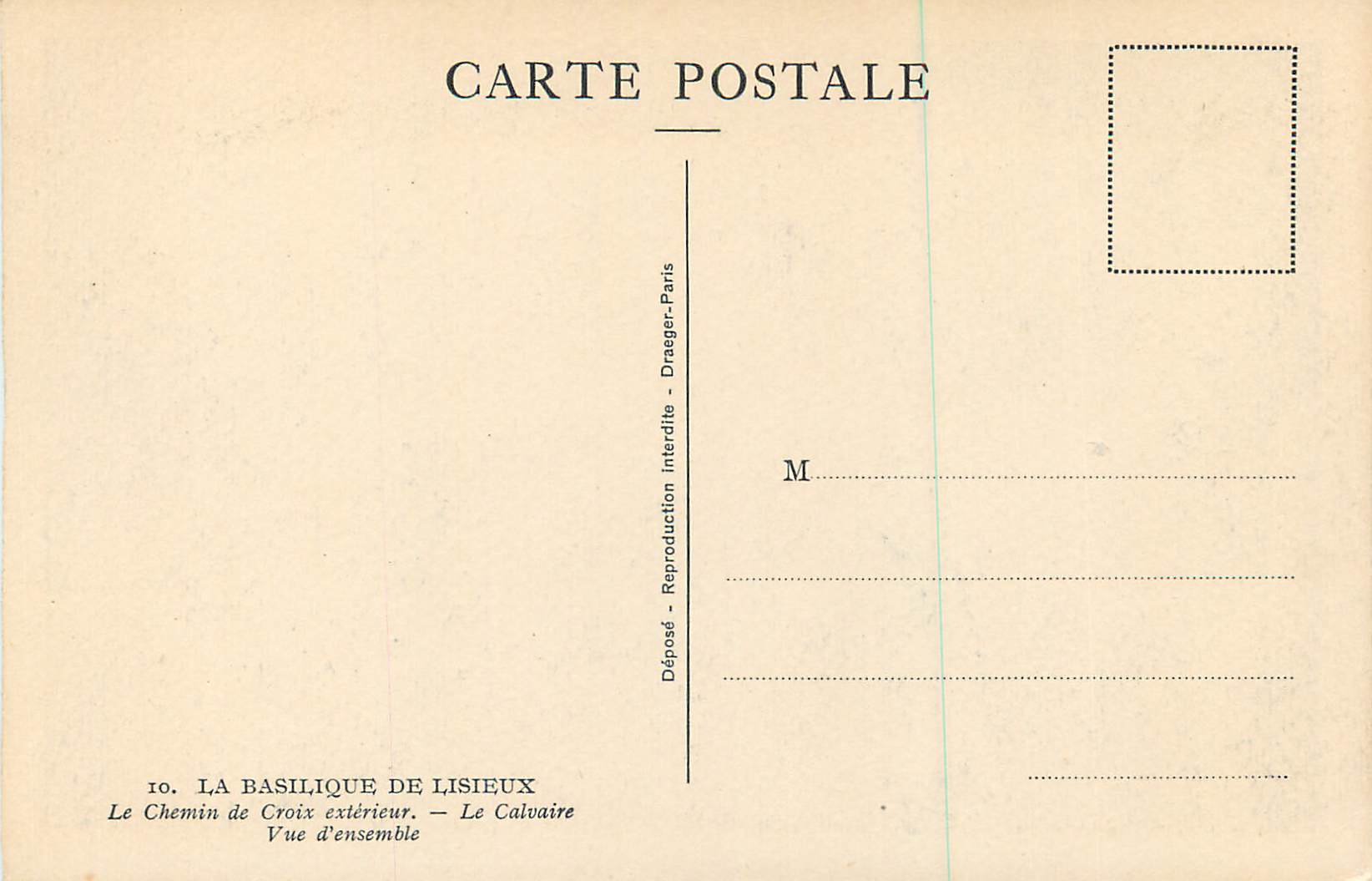 La Basilique de Lisieux — Le Calvaire — Vue d'ensemble — Draeger-Paris — Rückseite