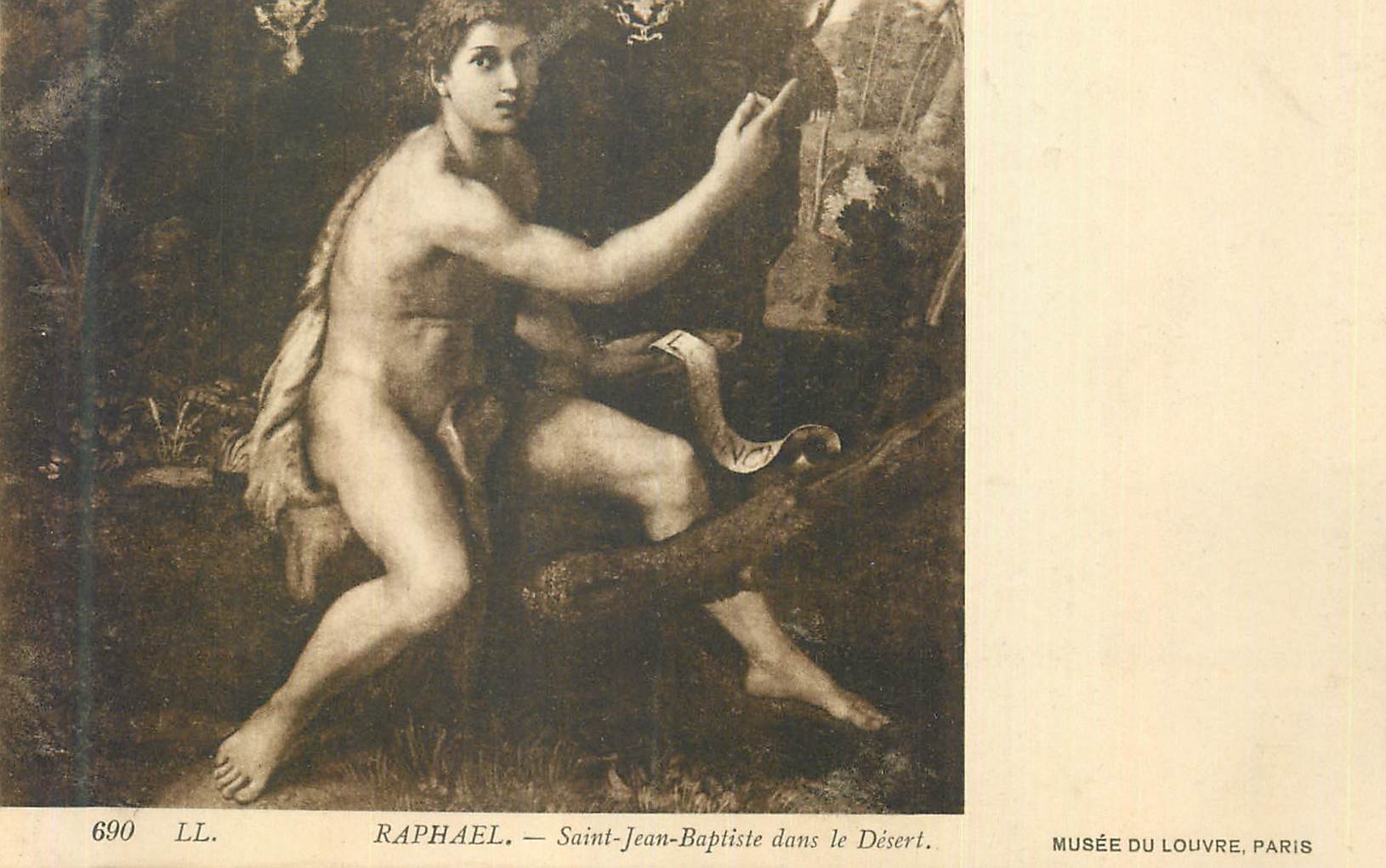 CPA Musee du Louvre Paris Raphael Saint Jean Baptiste dans le Desert