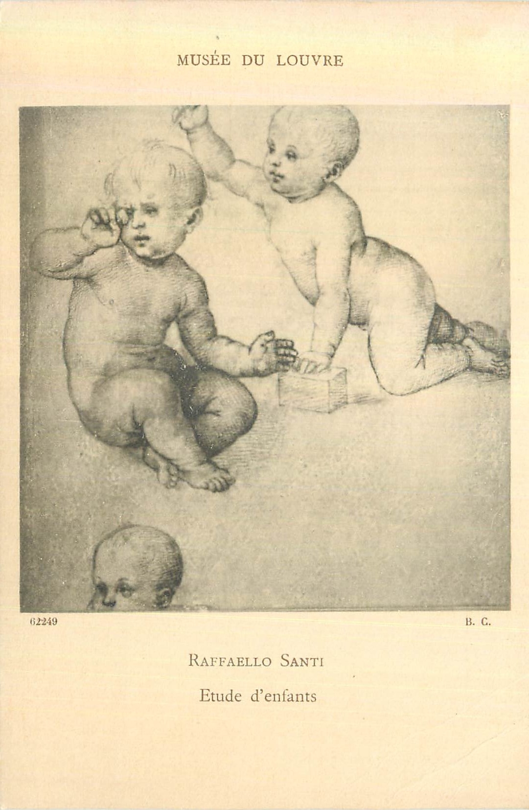 CPA Musee du Louvre Raffaello Santi Etude d'Enfants