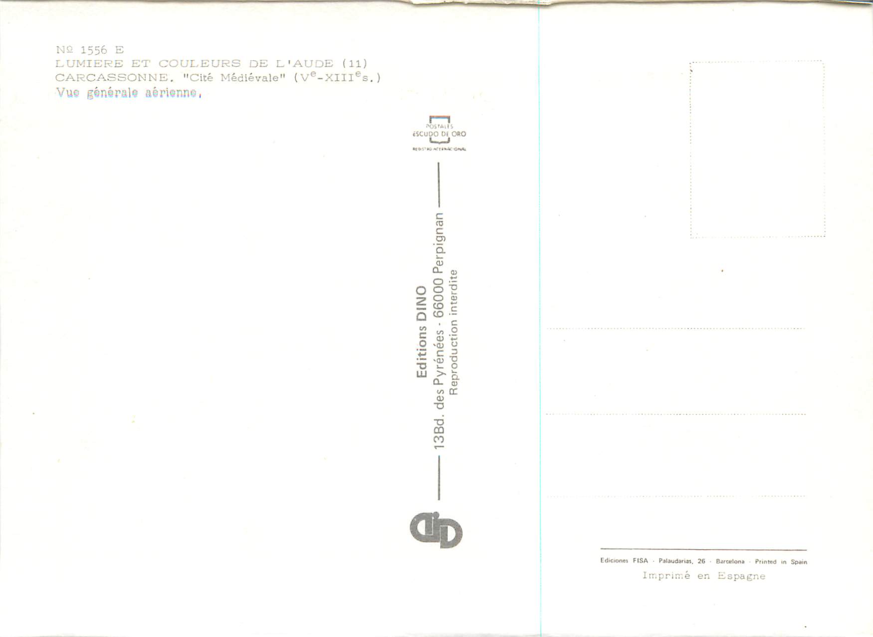 Carcassonne — Cité Médiévale (Vᵉ-XIIIᵉ s.) — Editions DINO — Verso