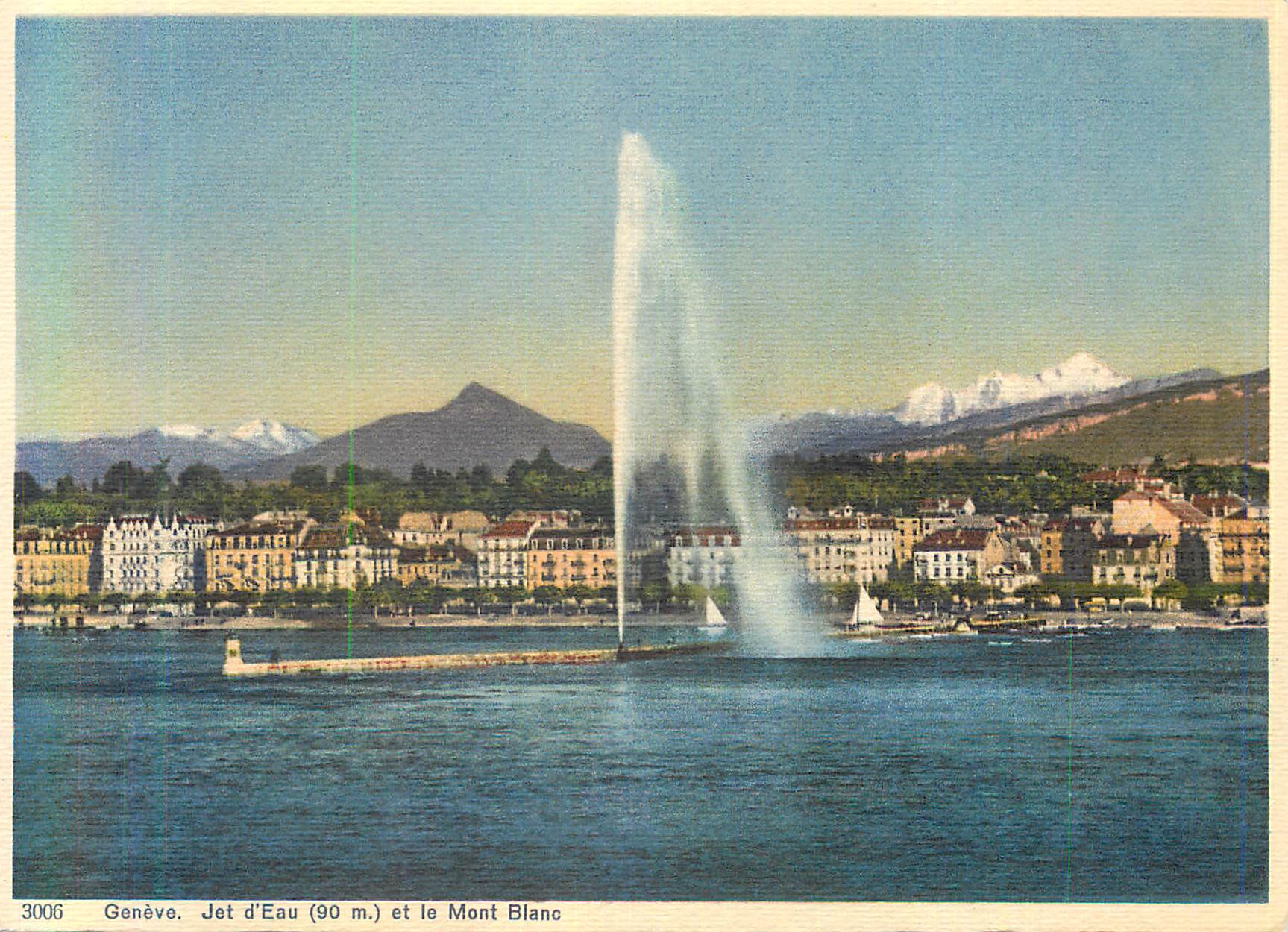 CPM Geneve Jet d'Eau (90 m) et le Mont Blanc