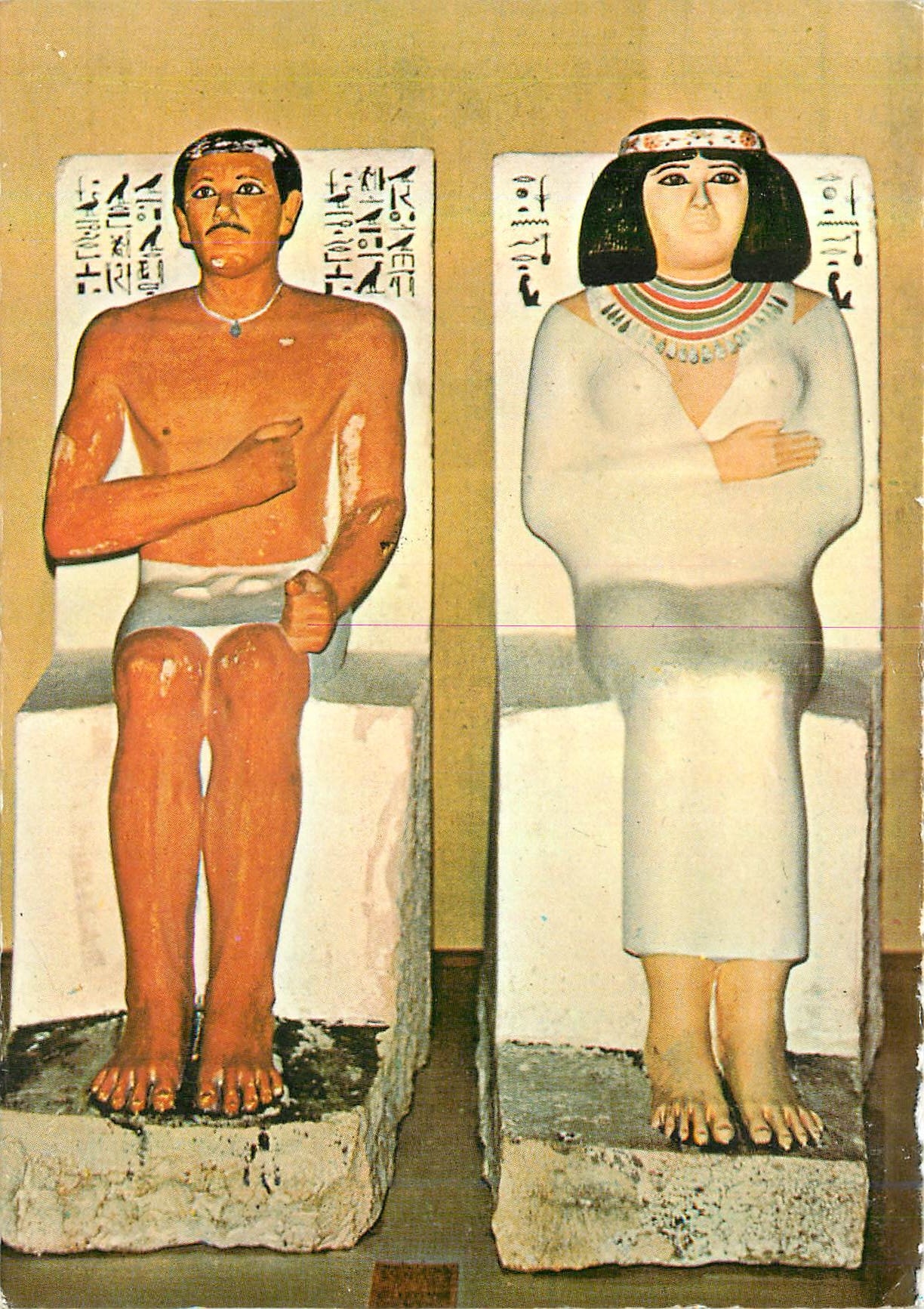 Statues du Prince Rahotep et de la Princesse Nofret — 2720 av. J.-C. — Édition exclusive pour Lehnert & Landrock Bookshop, Musée Égyptien, Caire