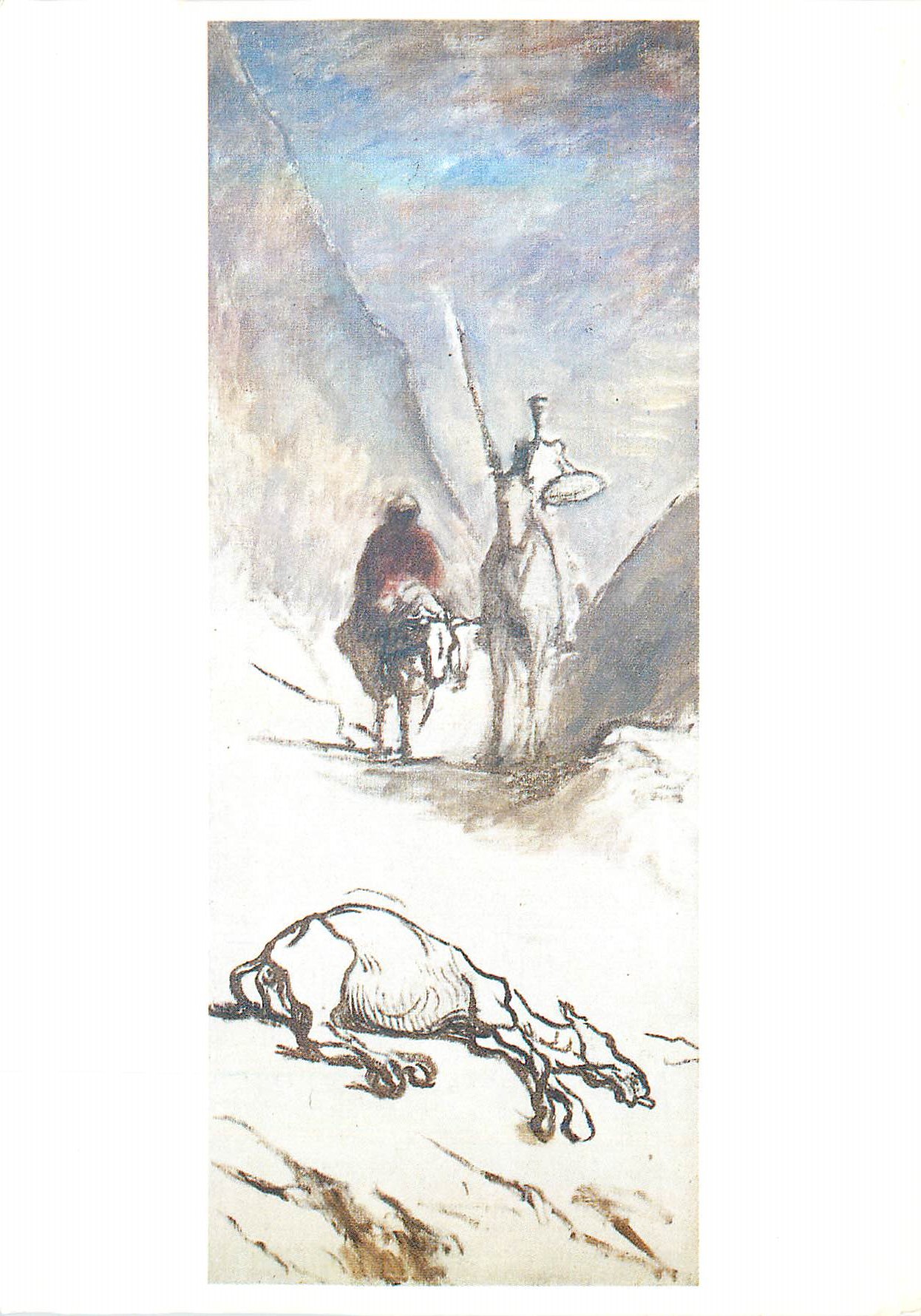 CPM Honore Daumier (1808 1879) Musee d'Orsay Don Quichotte Sancho Panca ee la Mule Morte 1867 Reunion des Musee Nationau