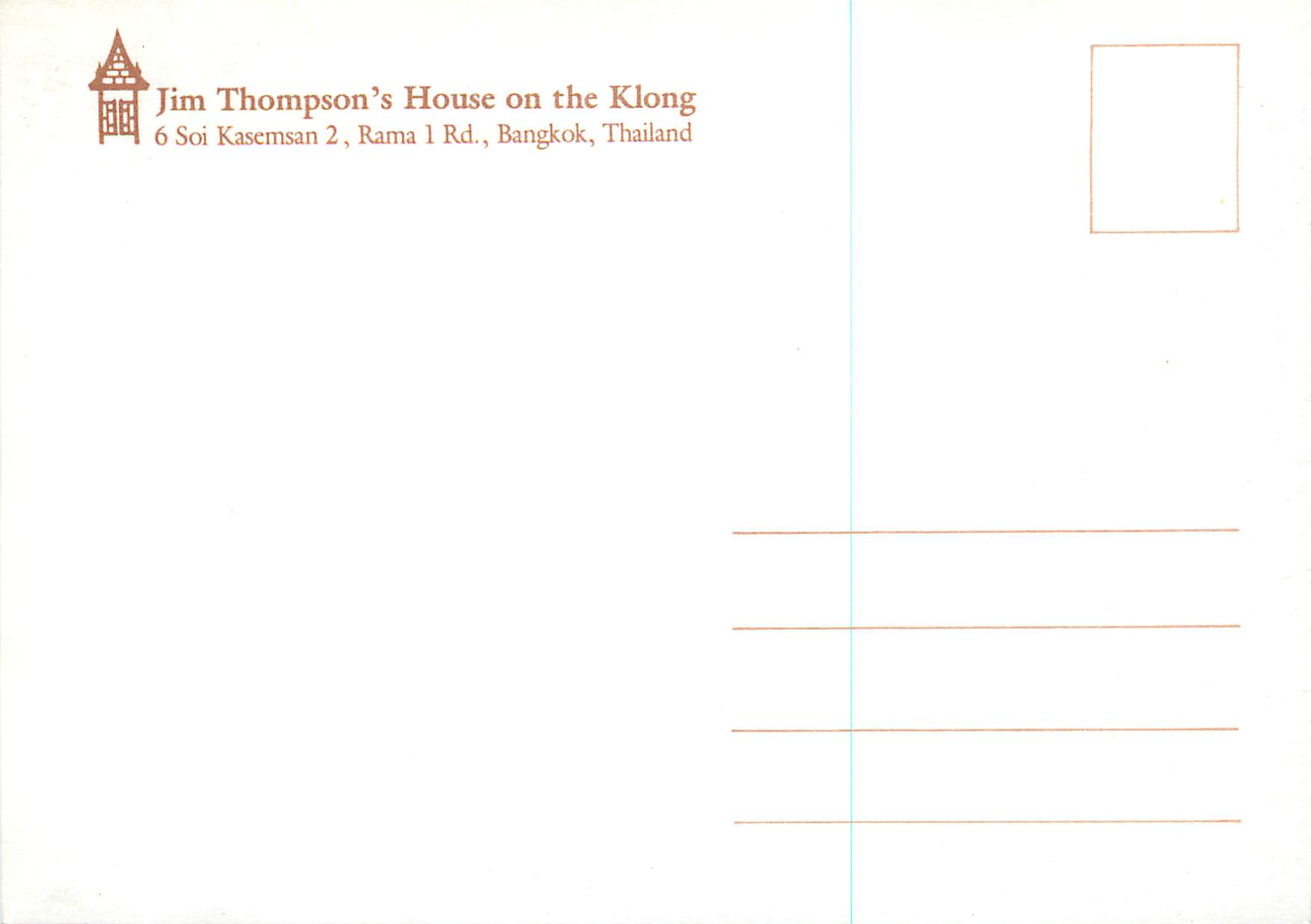 CPM Bangkok Thailand Jim Thompson's House on the Klong — Back