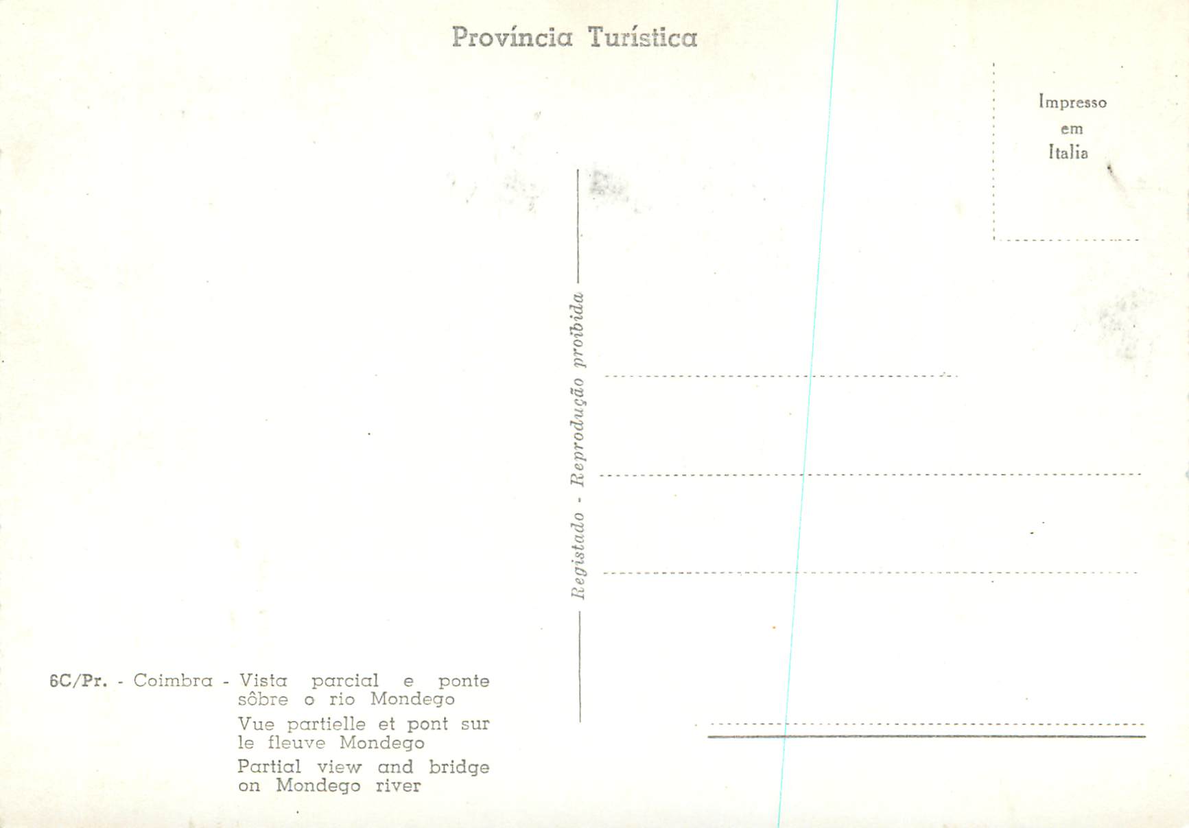 CPM Coimbra Vue Partielle et Pont sur le Fleuve Mondego — Rückseite