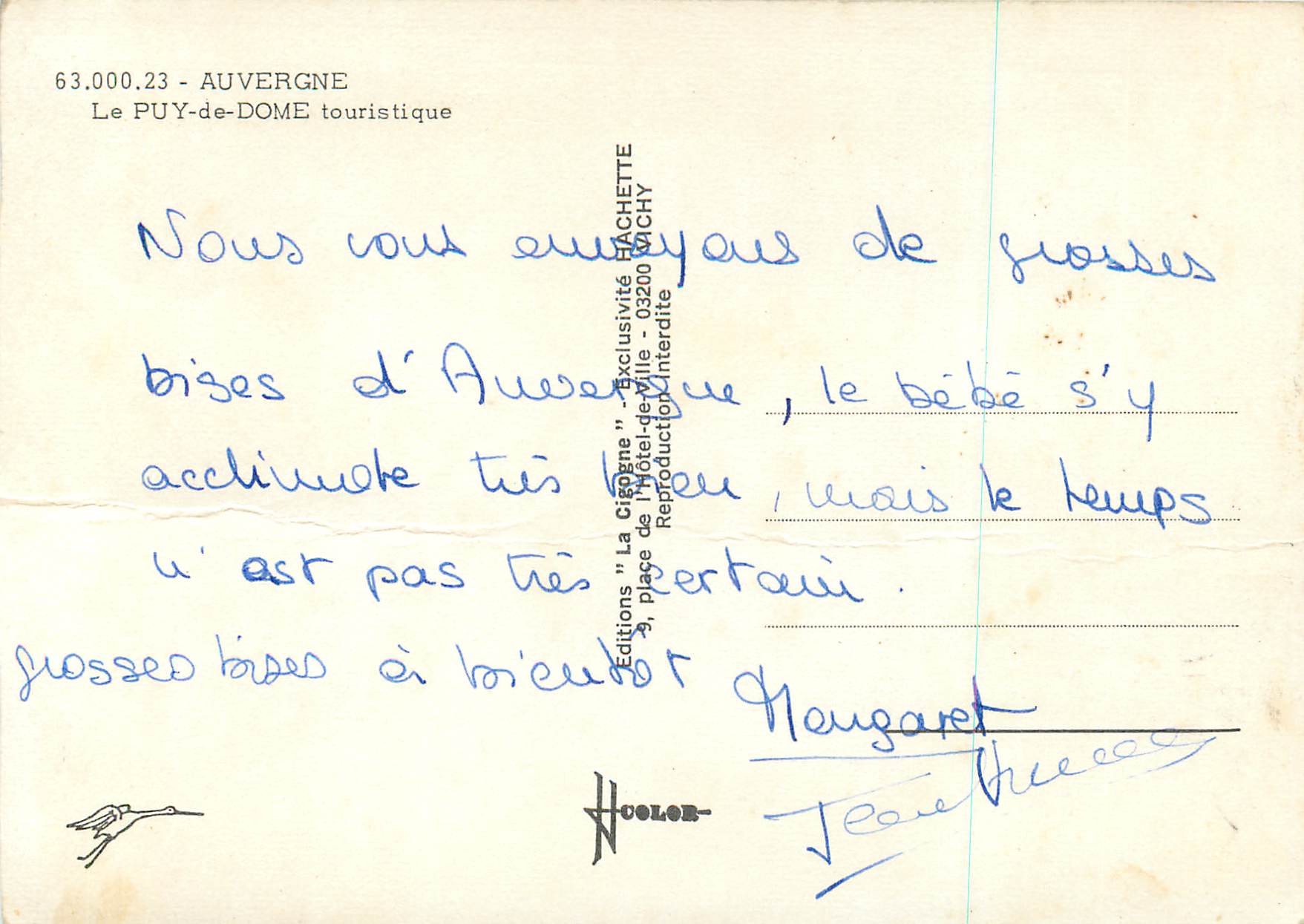 CPM Auvergne Le Puy de Dome Touristique Château de Val Lac Pavin Saint Nectaire Lac de Guery Peche — Verso