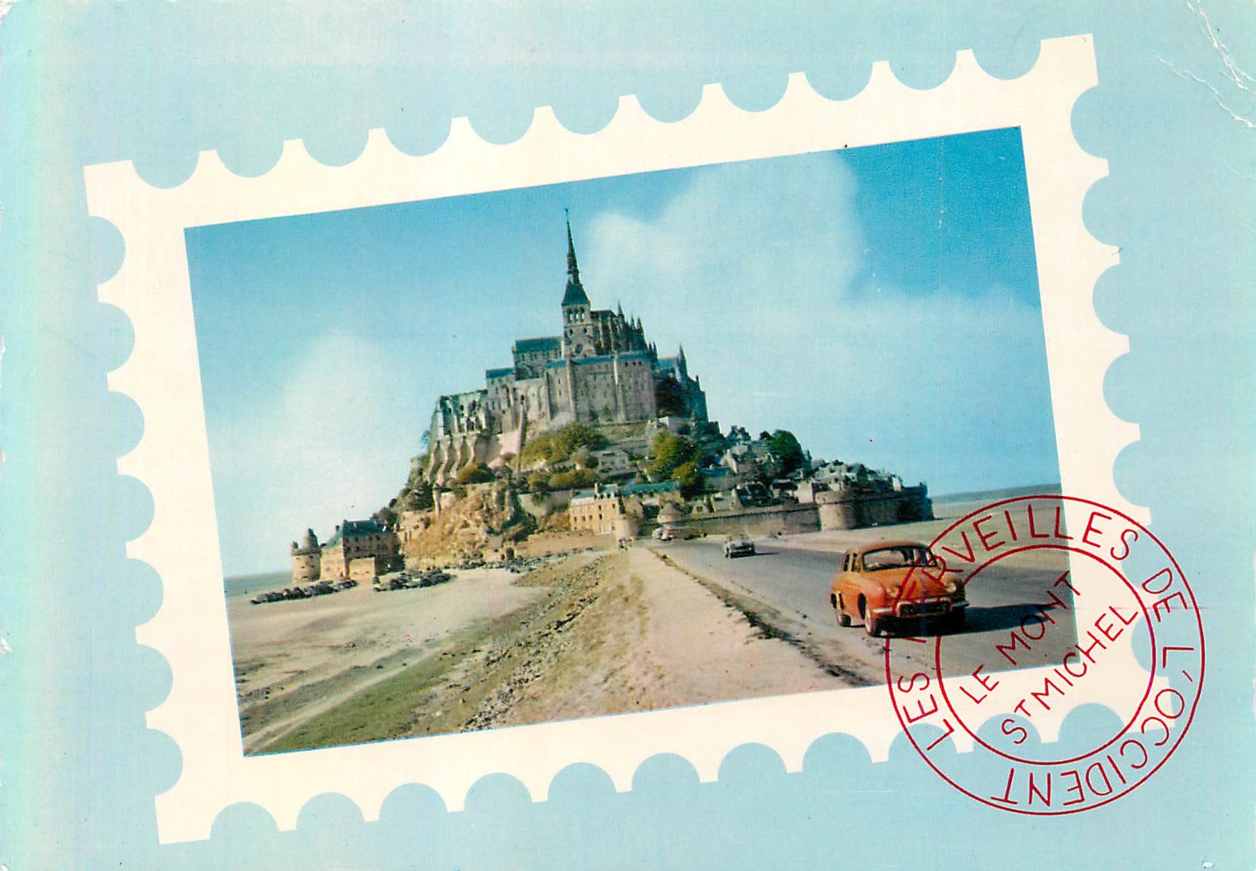 Le Mont Saint-Michel — vue panoramique avec voiture — éditeur LUMICAP