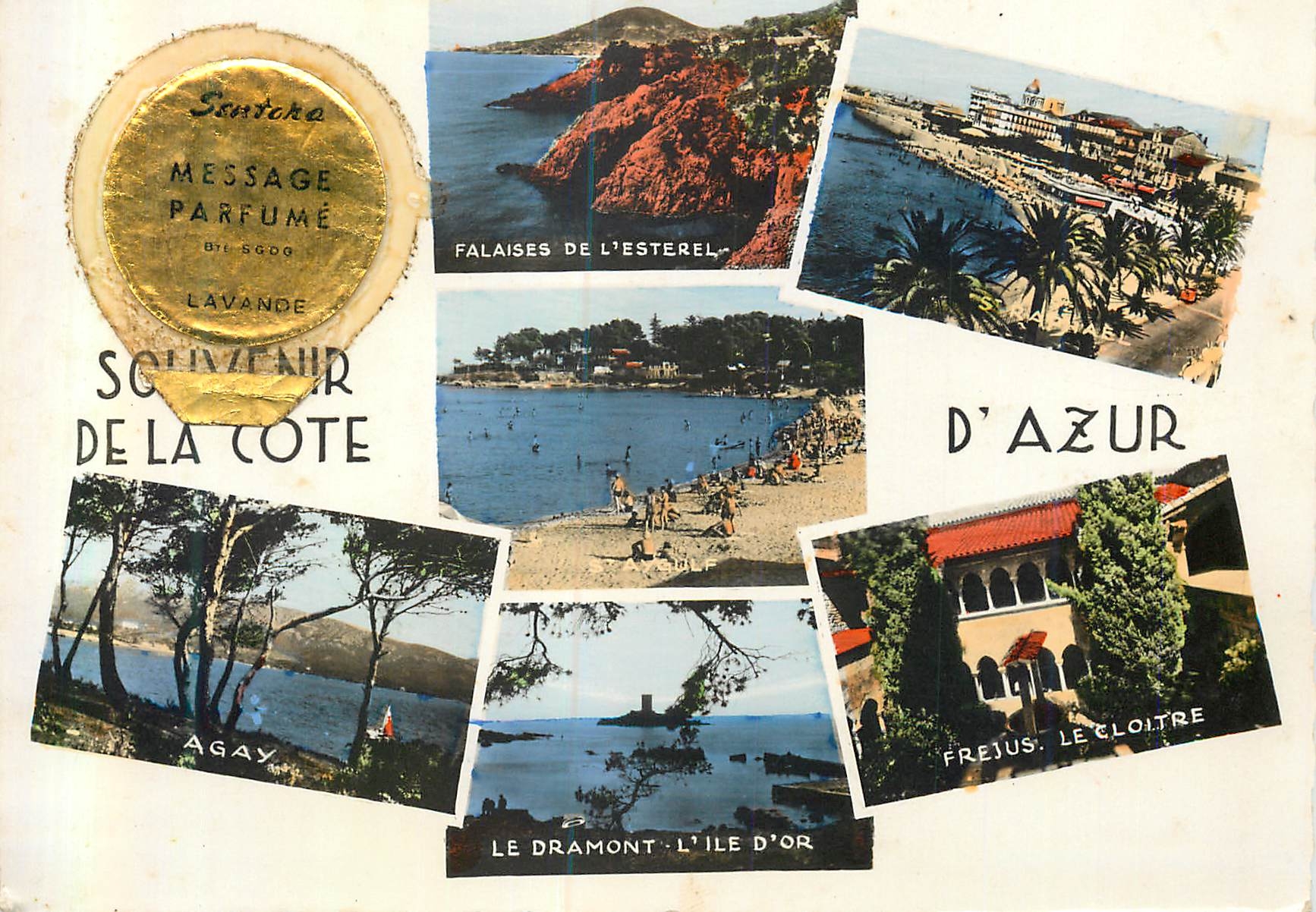 CPM Souvenir de la Cote d'Azur Falaises de l'Esterel St Raphael Agay Le Dramont L'Ile d'Or Frejus Le cloitre