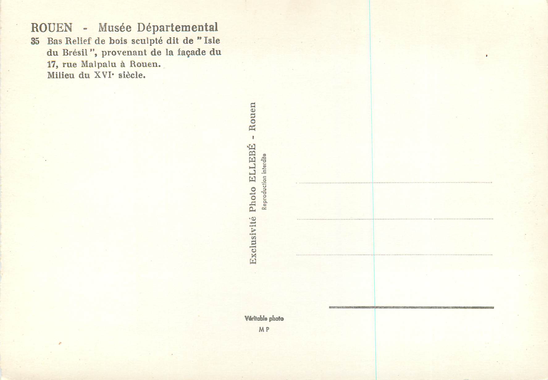 CPM Rouen Musee Departemental — Verso