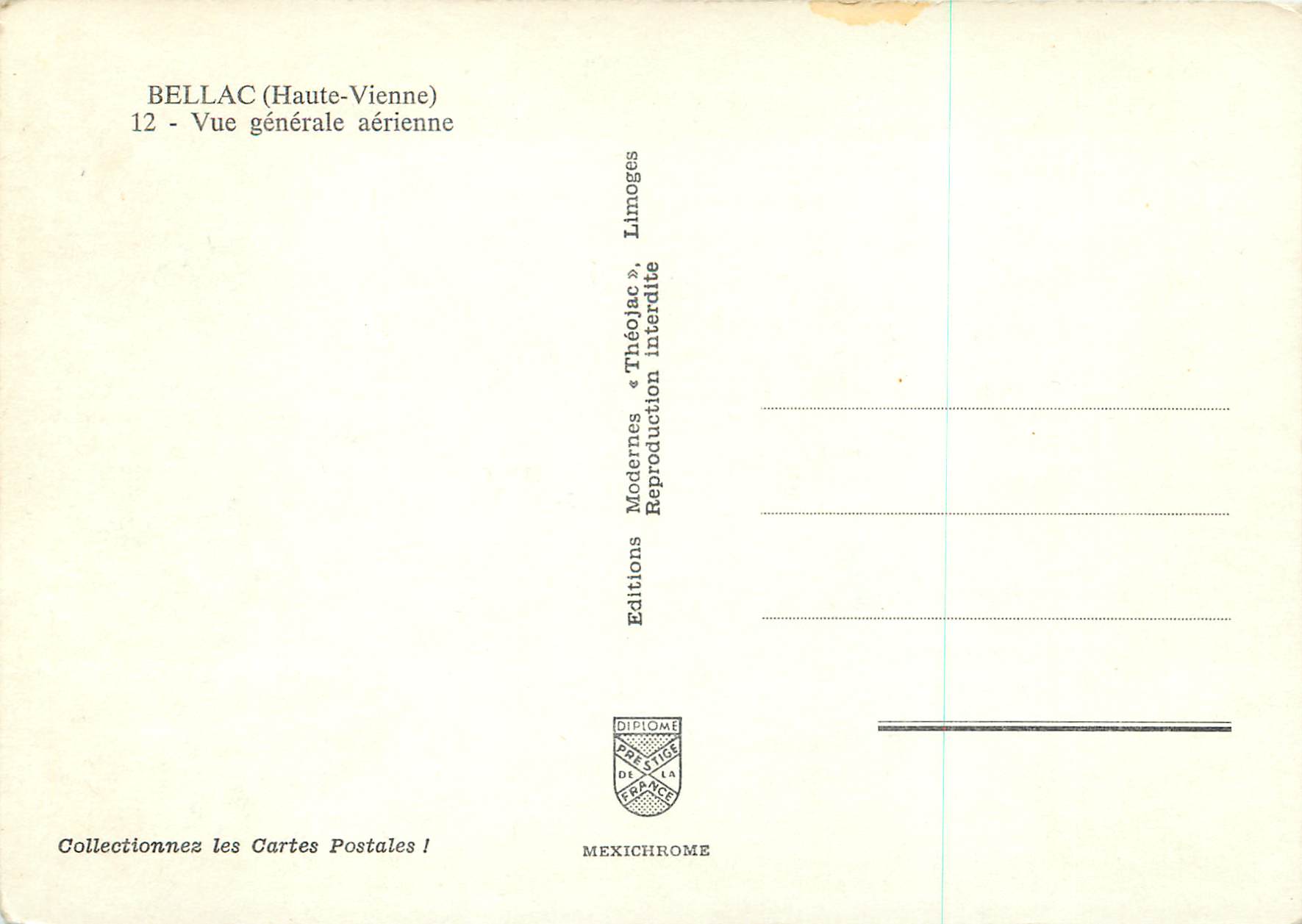 CPM Bellac (Hte Vienne) Vue Generale Aerienne — Rückseite