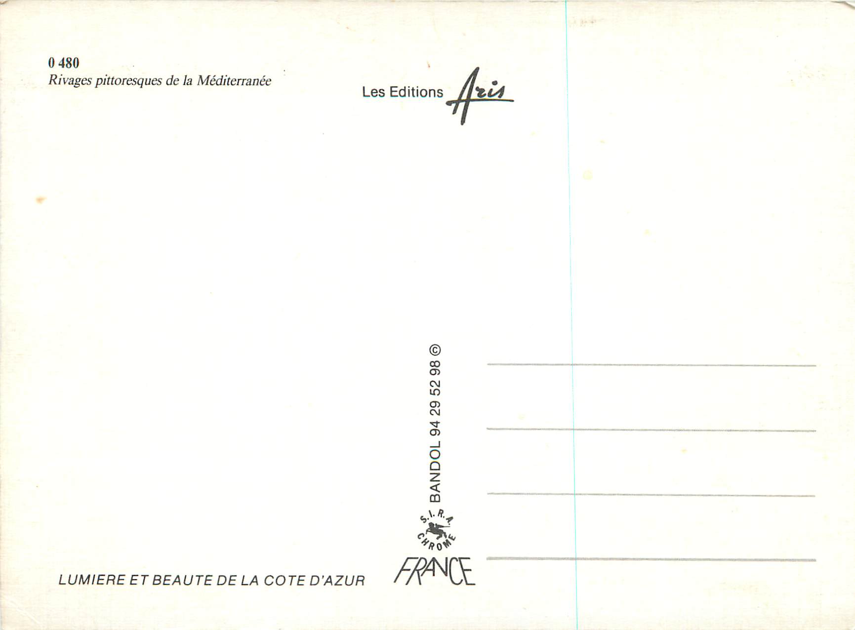 CPM Rivages Pittoresques de la Mediterranee Lumiere et Beaute de la Cote d'Azur — Rückseite