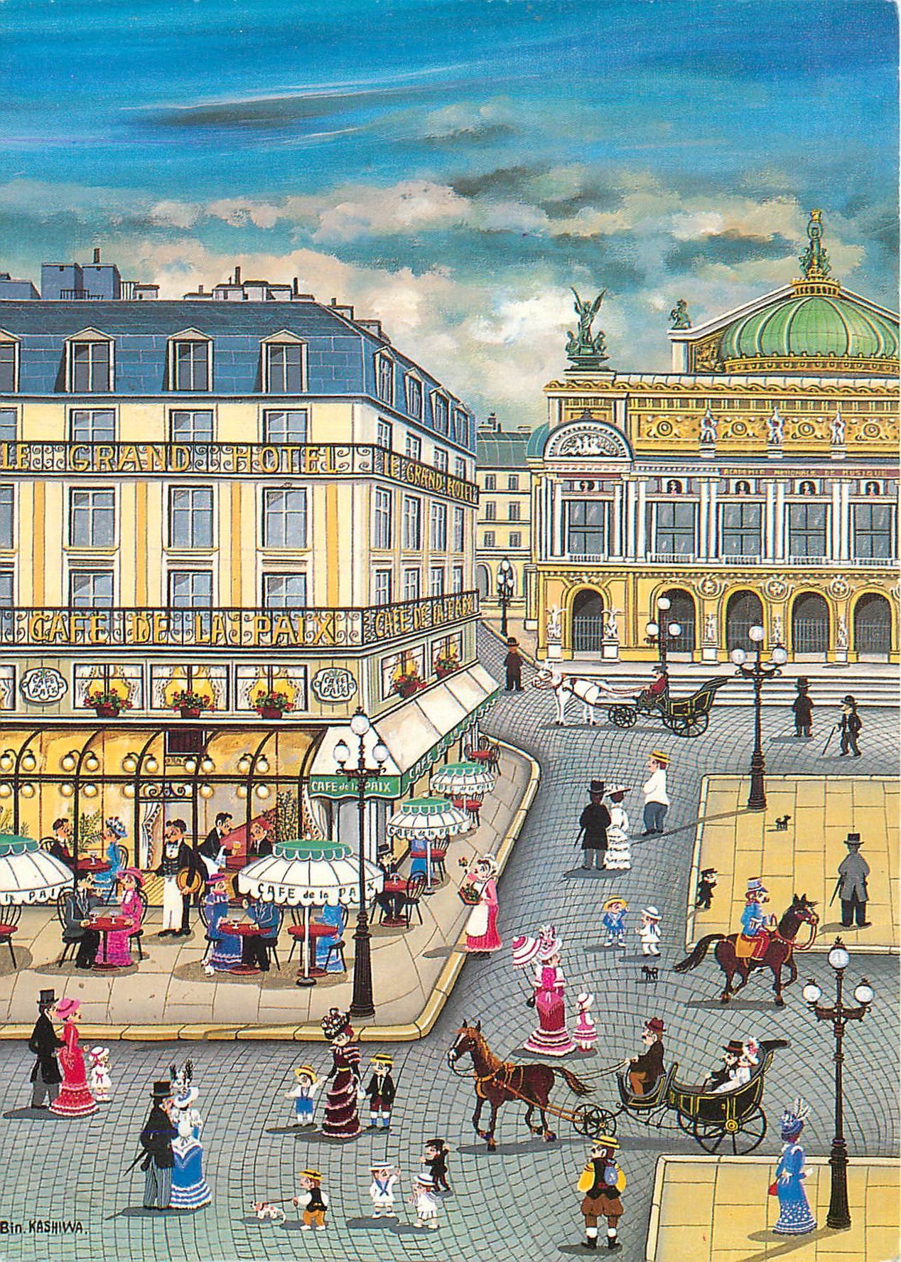 CPM Bin Kashiwa L'Opera Le Grand Hotel et le Cafe de la Paix