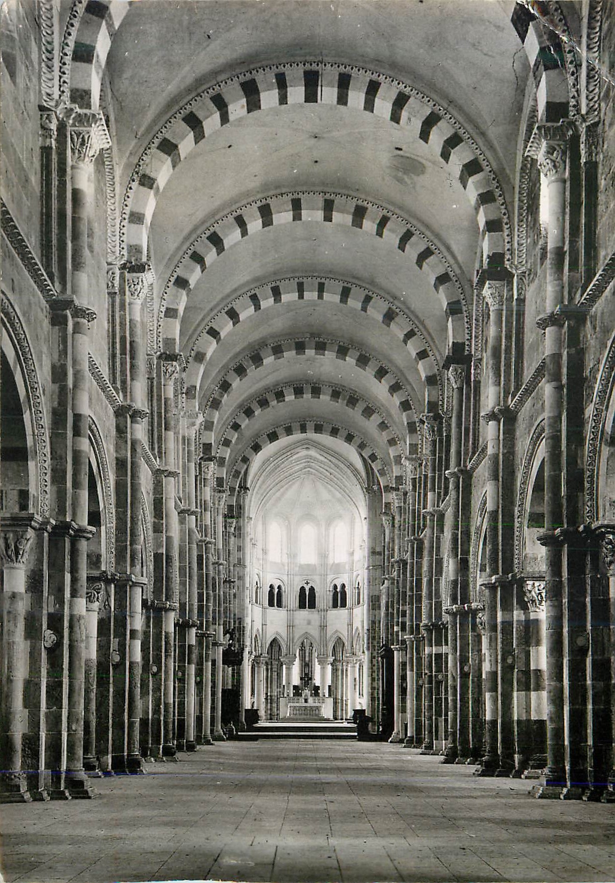 CPM Vezelay (Yonne) Eglise Abbatiale de la Madeleine (1096 fin XIIe S) La Nerf Centrale