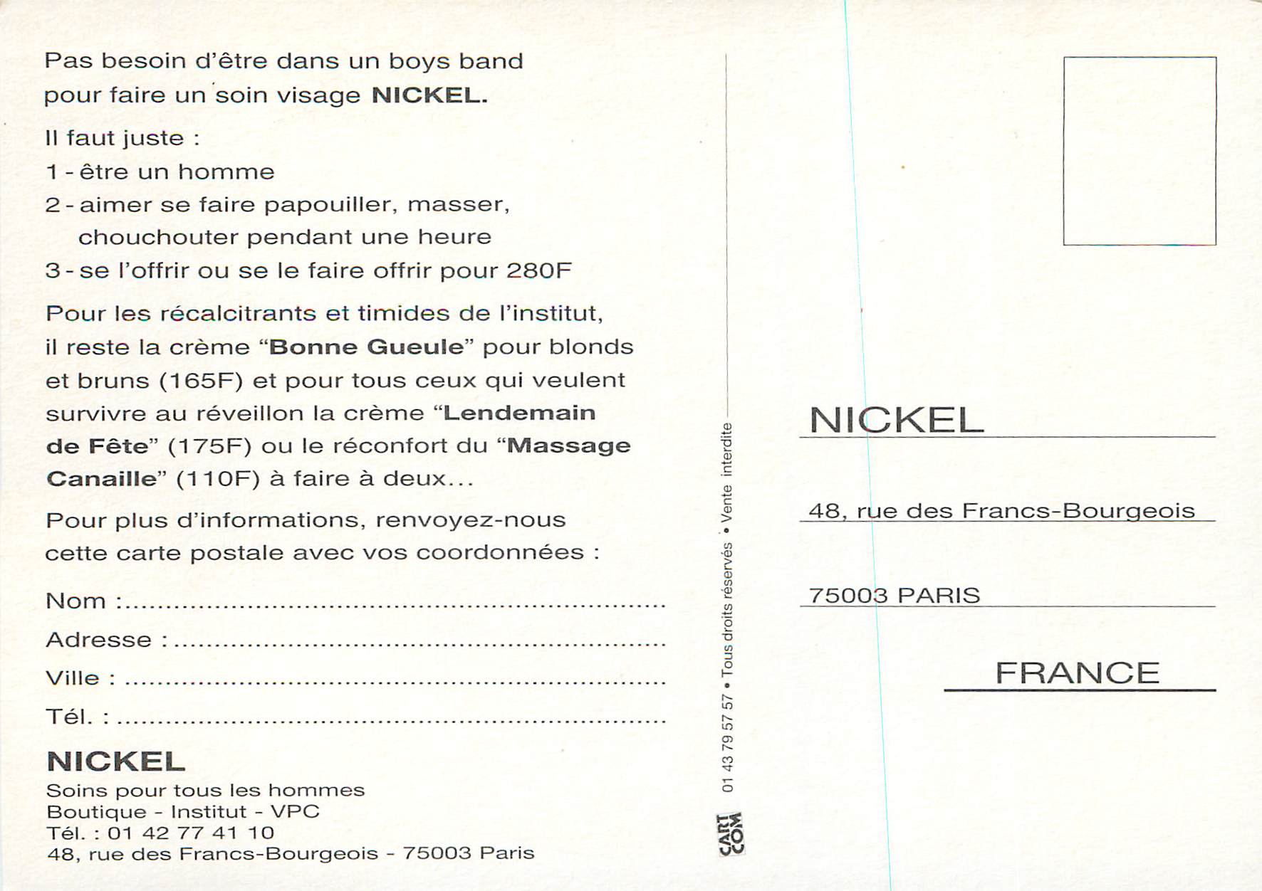 CPM Pour Noel Faites le Beau Joyeux Nickel Nickel Soins pour tous les Hommes Nickel — Rückseite