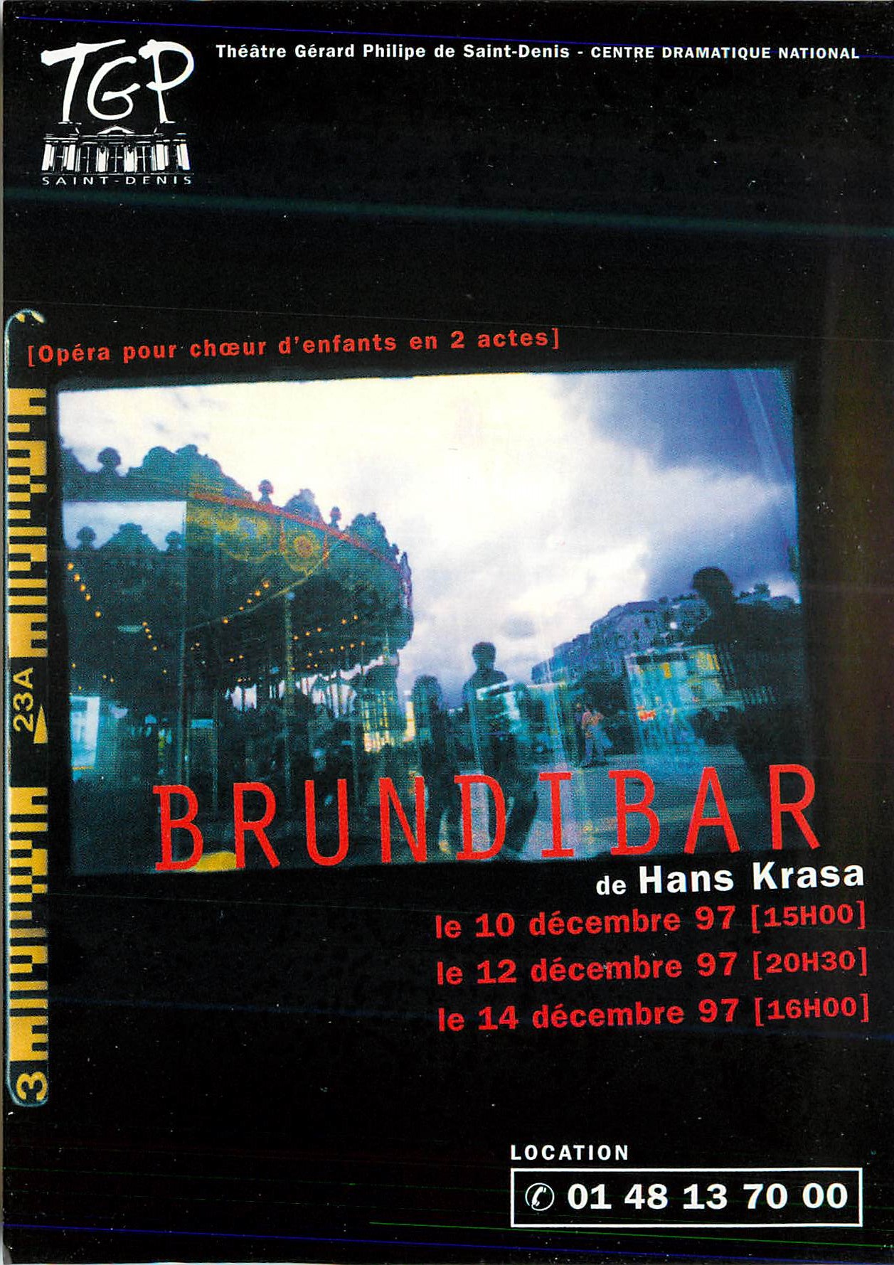 CPM Brundibar de Hans Krasa Opera en Ile de France 1997 1998 Theatre Gerard Philippe de Saint Denus 