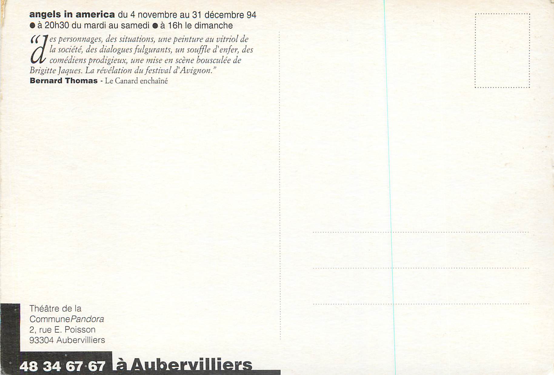 CPM Anges in America Theatre Commune Pandora a Aubervilliers — Verso