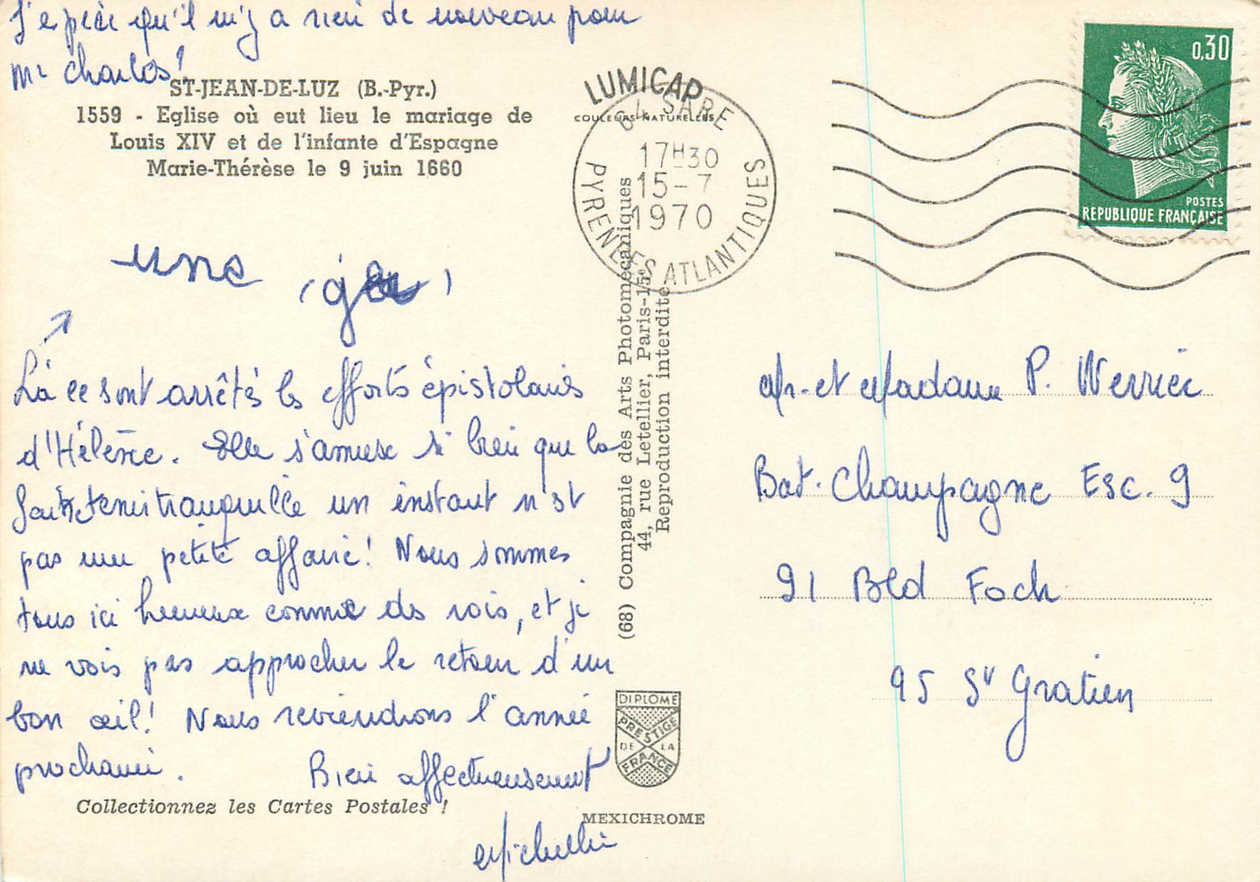 Église Saint-Jean-de-Luz — mariage de Louis XIV et de l'infante d'Espagne — IRIS — Verso