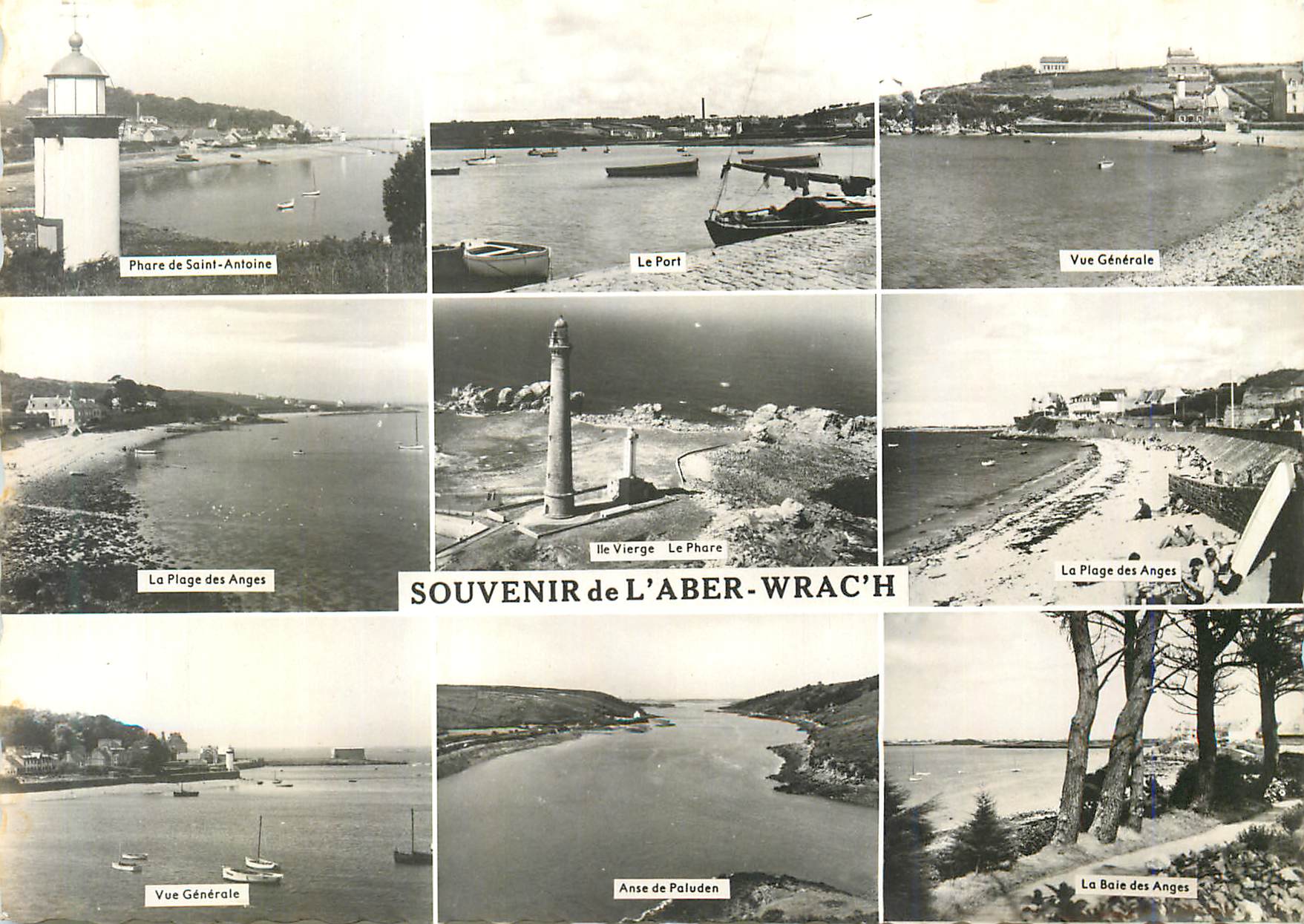CPM Souvenir de l'Aber Wrac'h Phare de Saint Antoine Le port Vue generale La plage des anges Ile Vierge Anse de Paluden