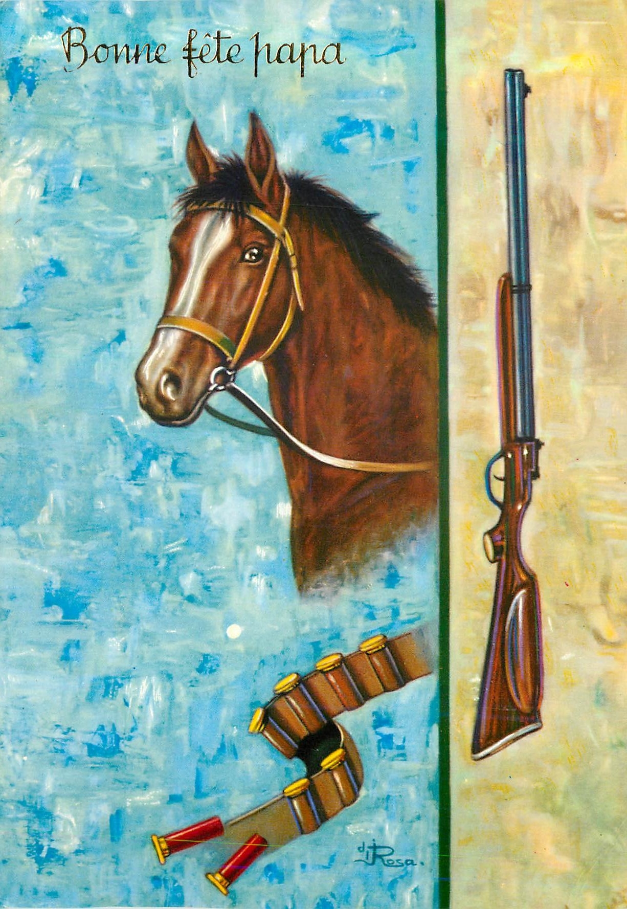 CPM Bonne Fete Papa Cheval Chasse