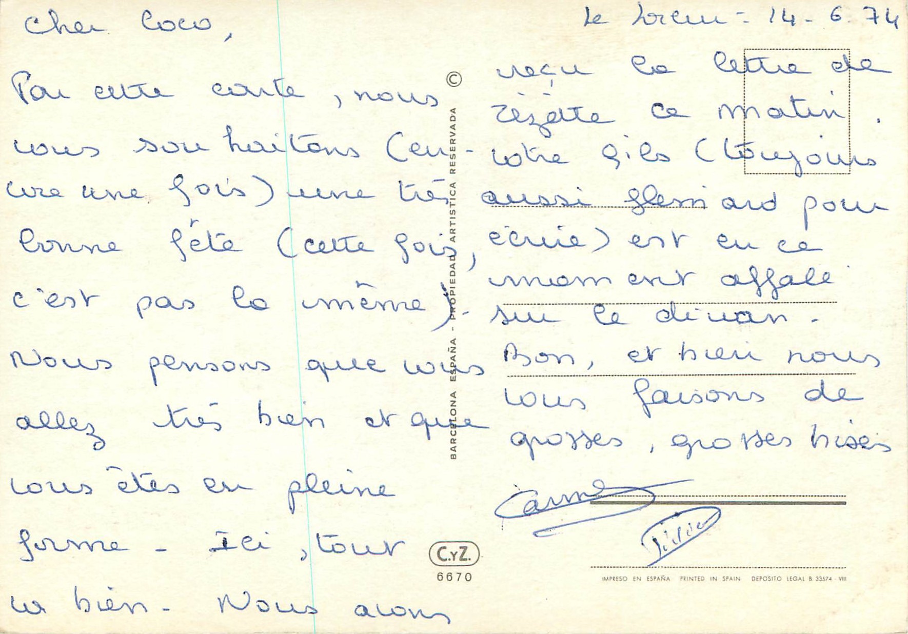 CPM Bonne Fete Papa Cheval Chasse — Rückseite