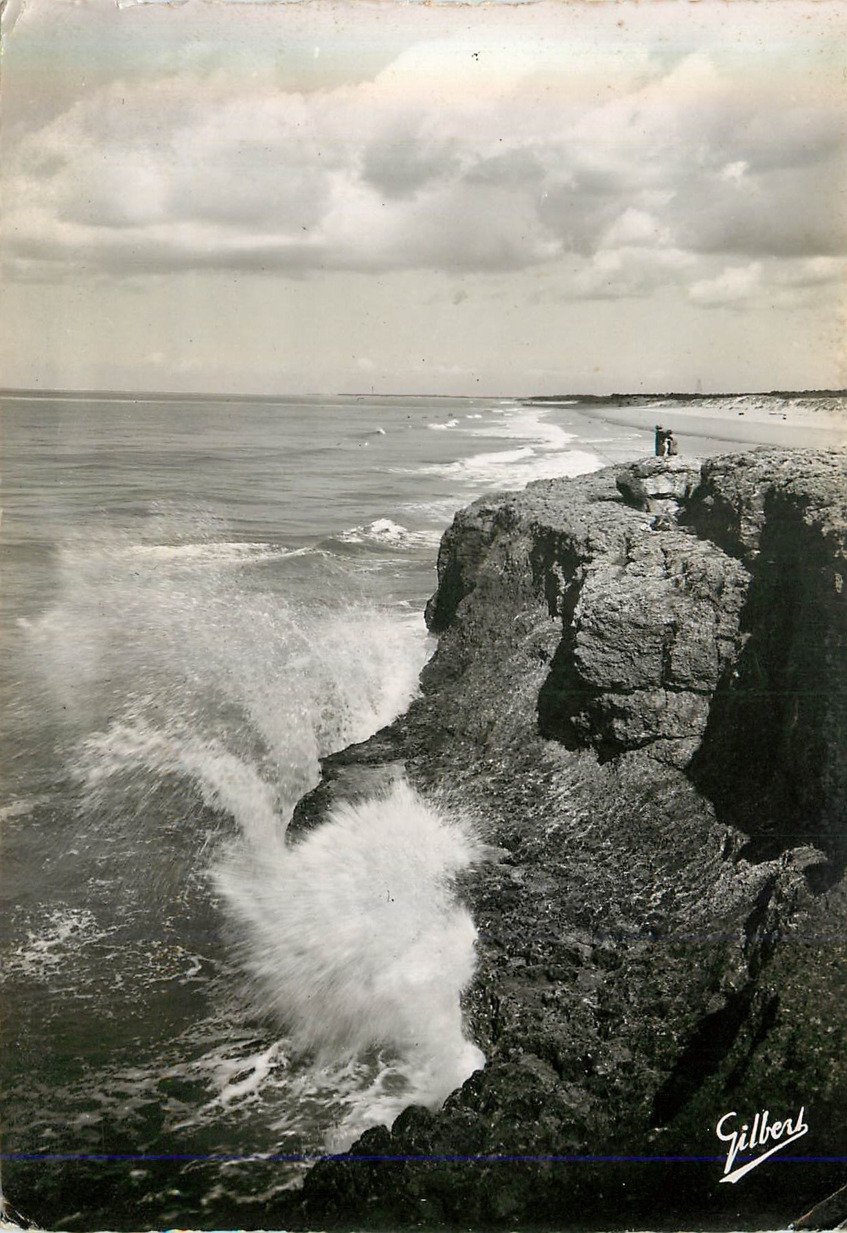CPM la Grande Cote (Chte Mme) Effet de Vagues sur les Rochers