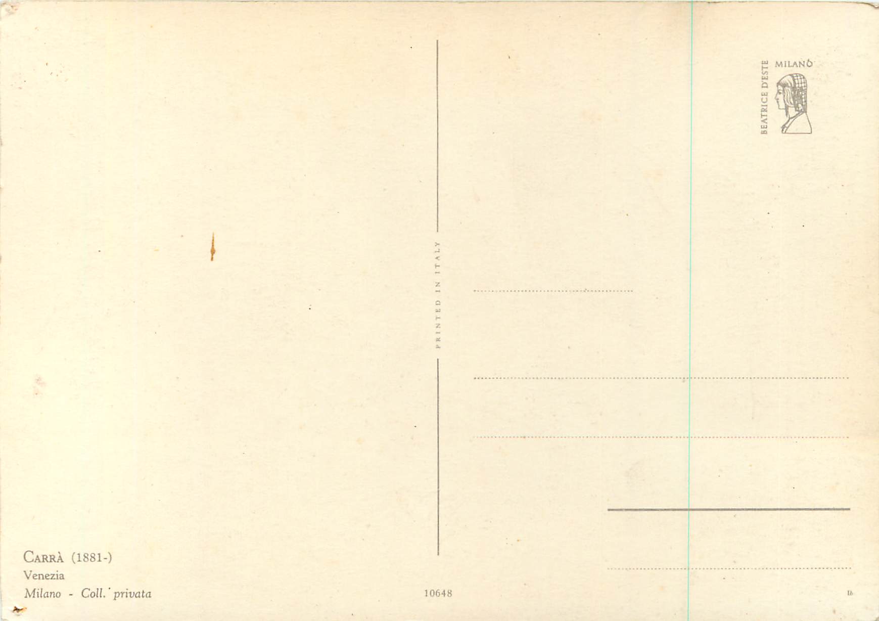 CPM Milano Venezia Carra (1881)  — Verso