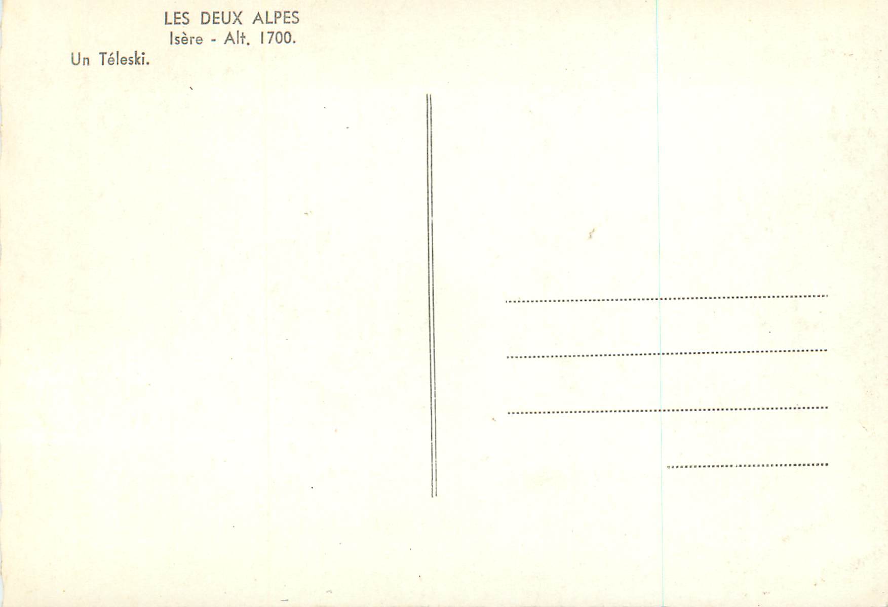 CPM Isere alt 1700 les Deux Alpes — Rückseite