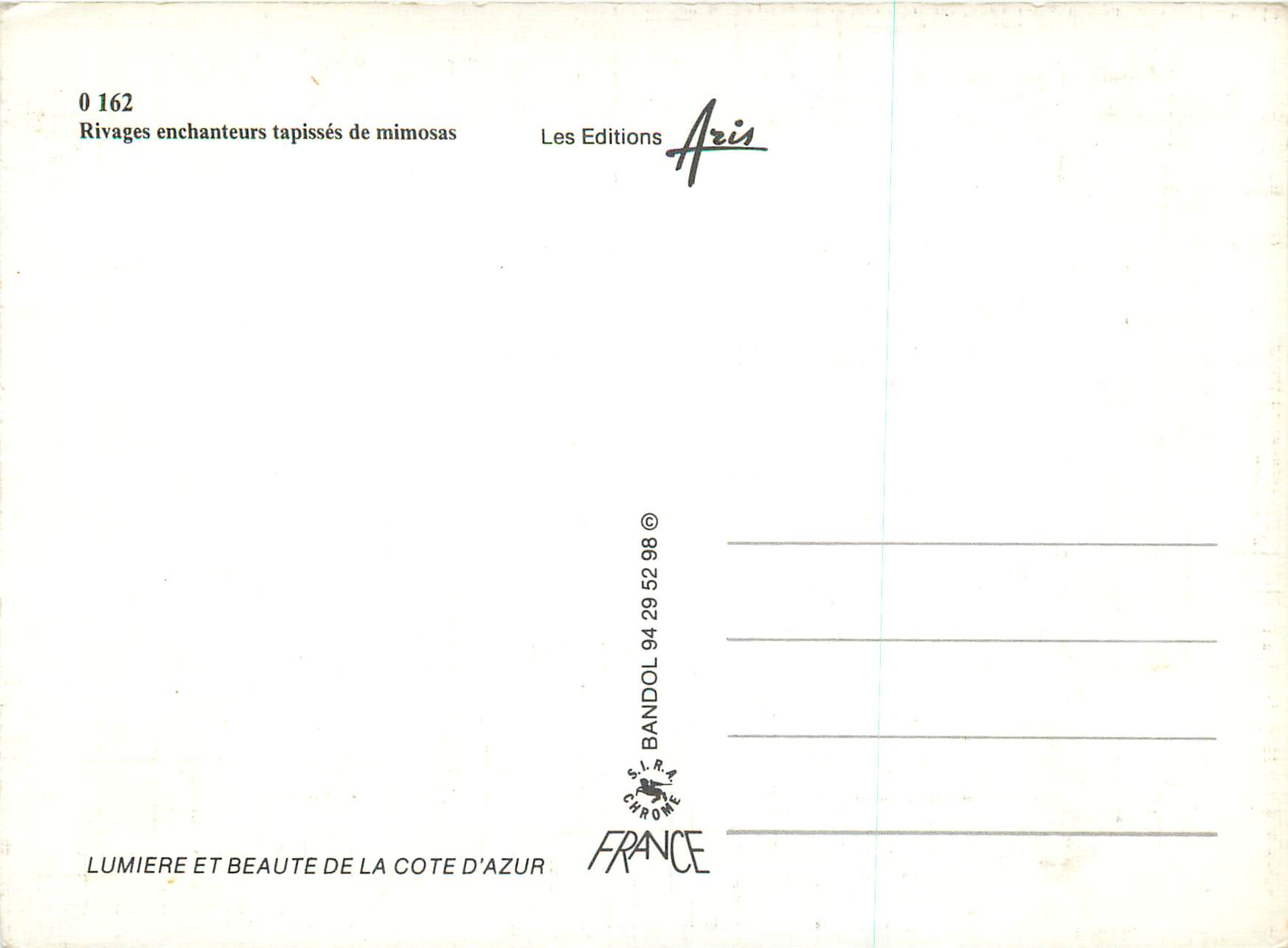 CPM Rivages Enchanteurs Tapises de Mimosas Lumiere et Beaute de la Cote d'Azur — Back