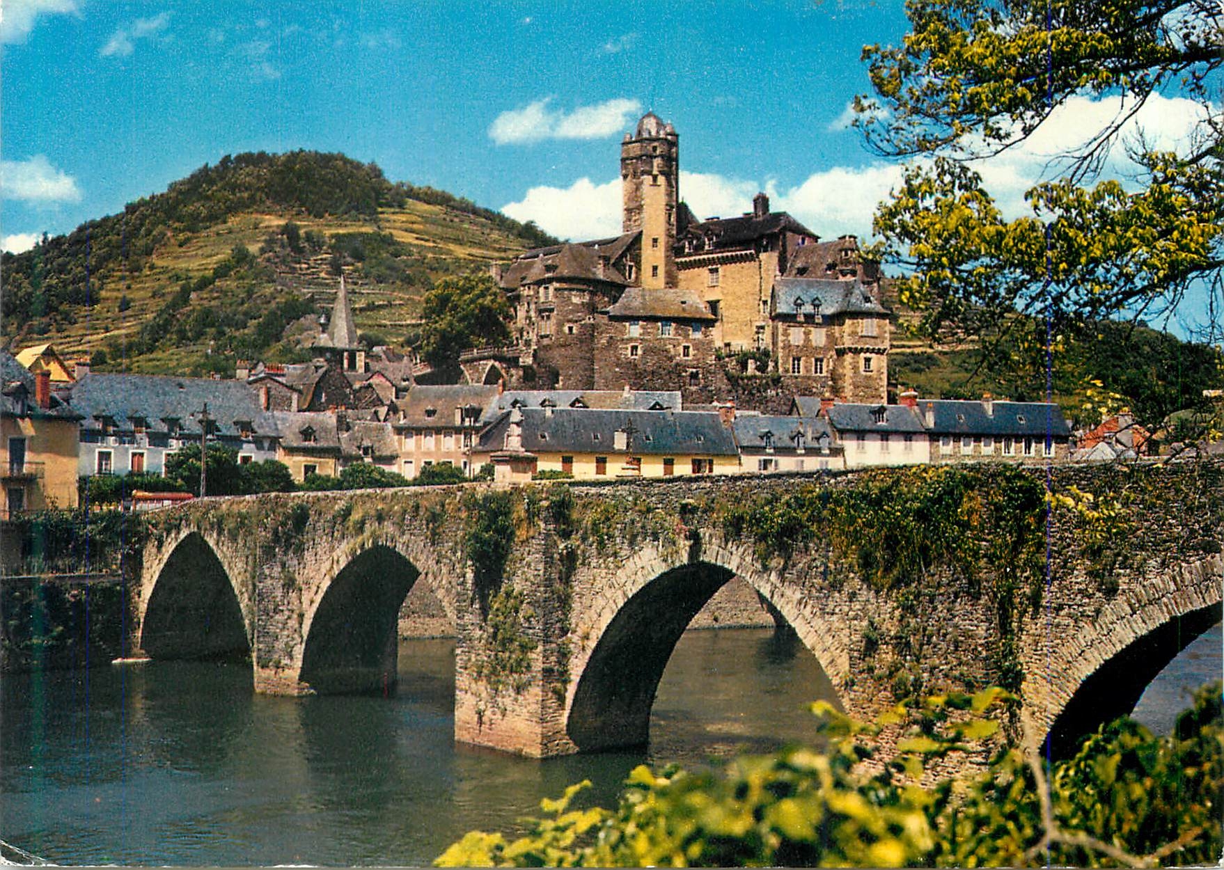 CPM Estaing (Aveyron) le Pont Gothique dans le Cadre du Chateau