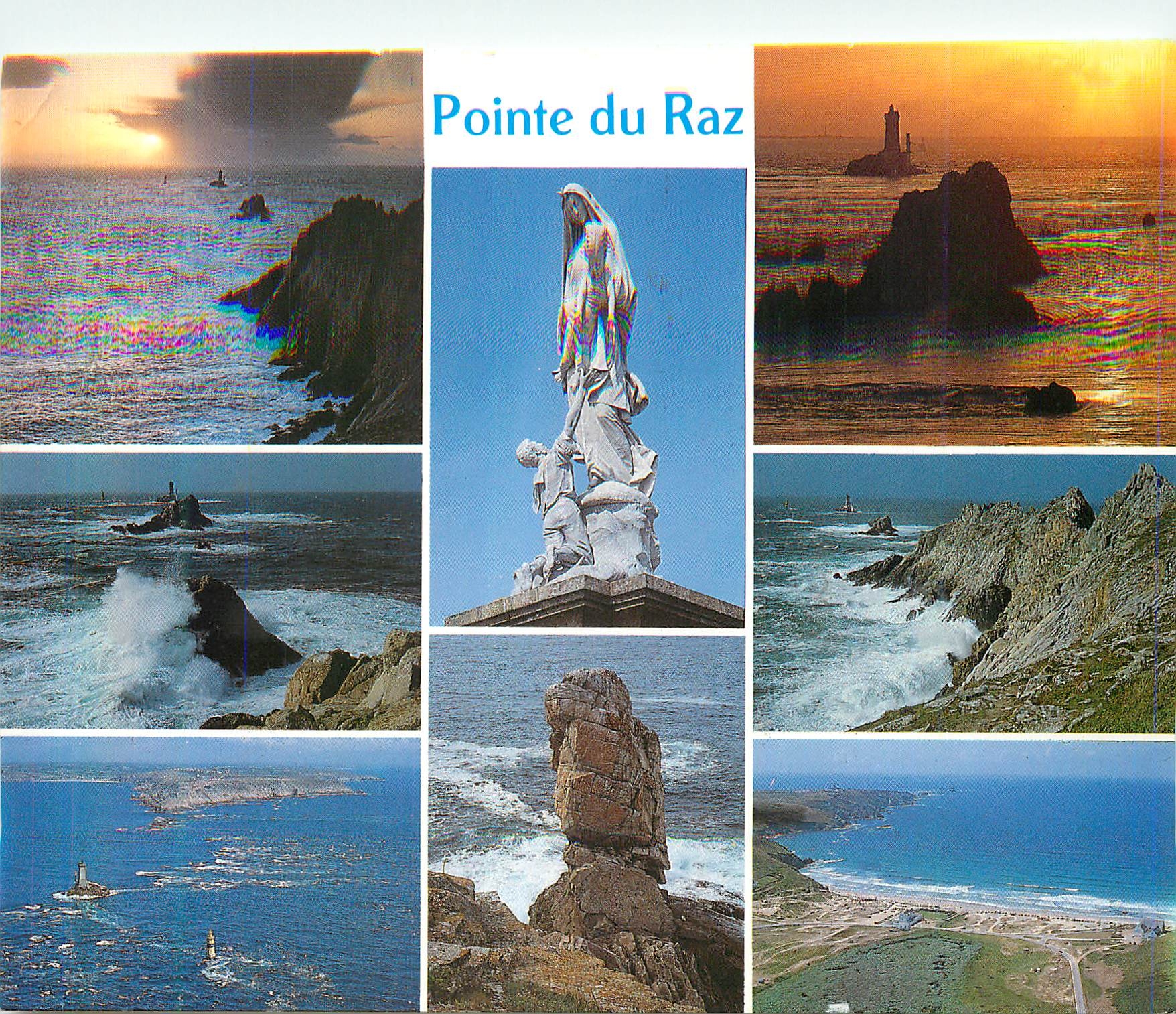 CPM la Pointe du Raz (Finistere) la Pointe le Phare de la Vieille la Statue ND