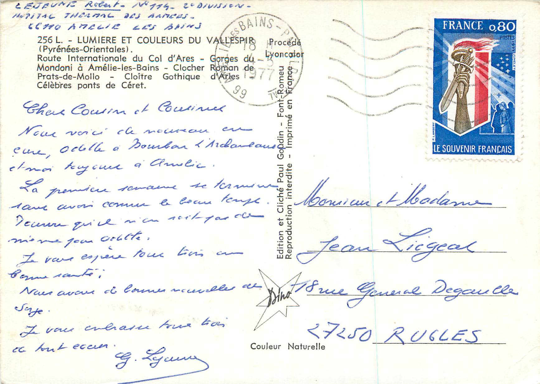 CPM Lumiere et Couleurs du Vallespir (Pyrenees Orientales) Col d'Ares Amelie les Bains Prats de Mollo Arles sur Tech Cer — Rückseite