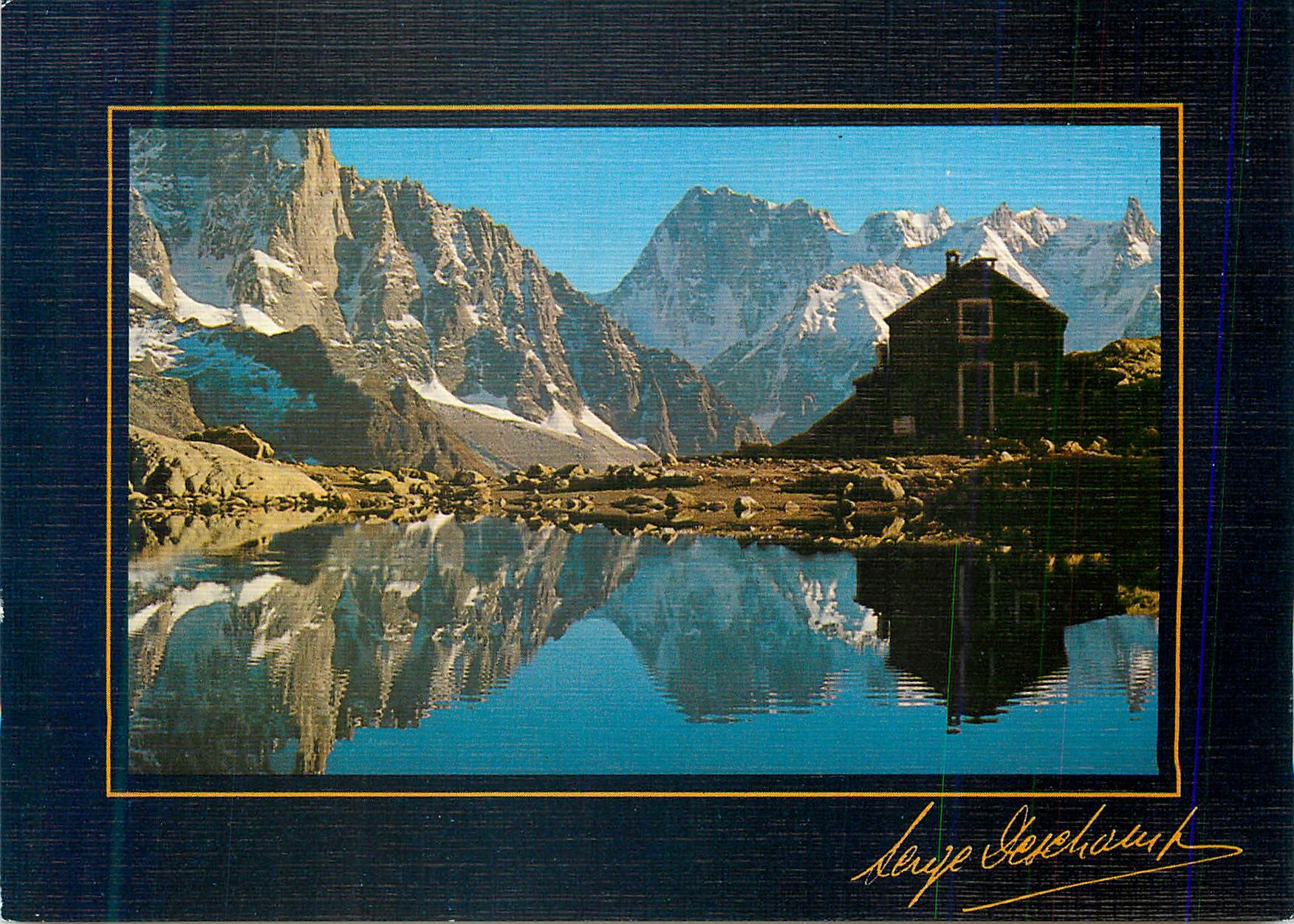 CPM Reflet des Grandes Jorasses au Lac Blanc