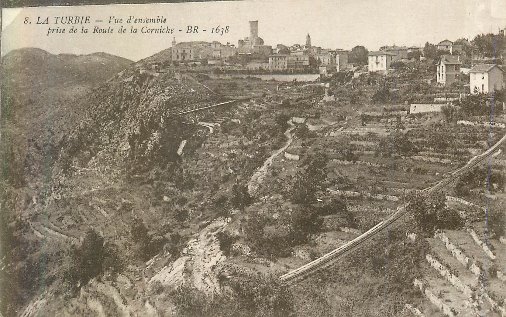 CPA la Turbie Vue d'Ensemble Prise de la Route de la Corniche