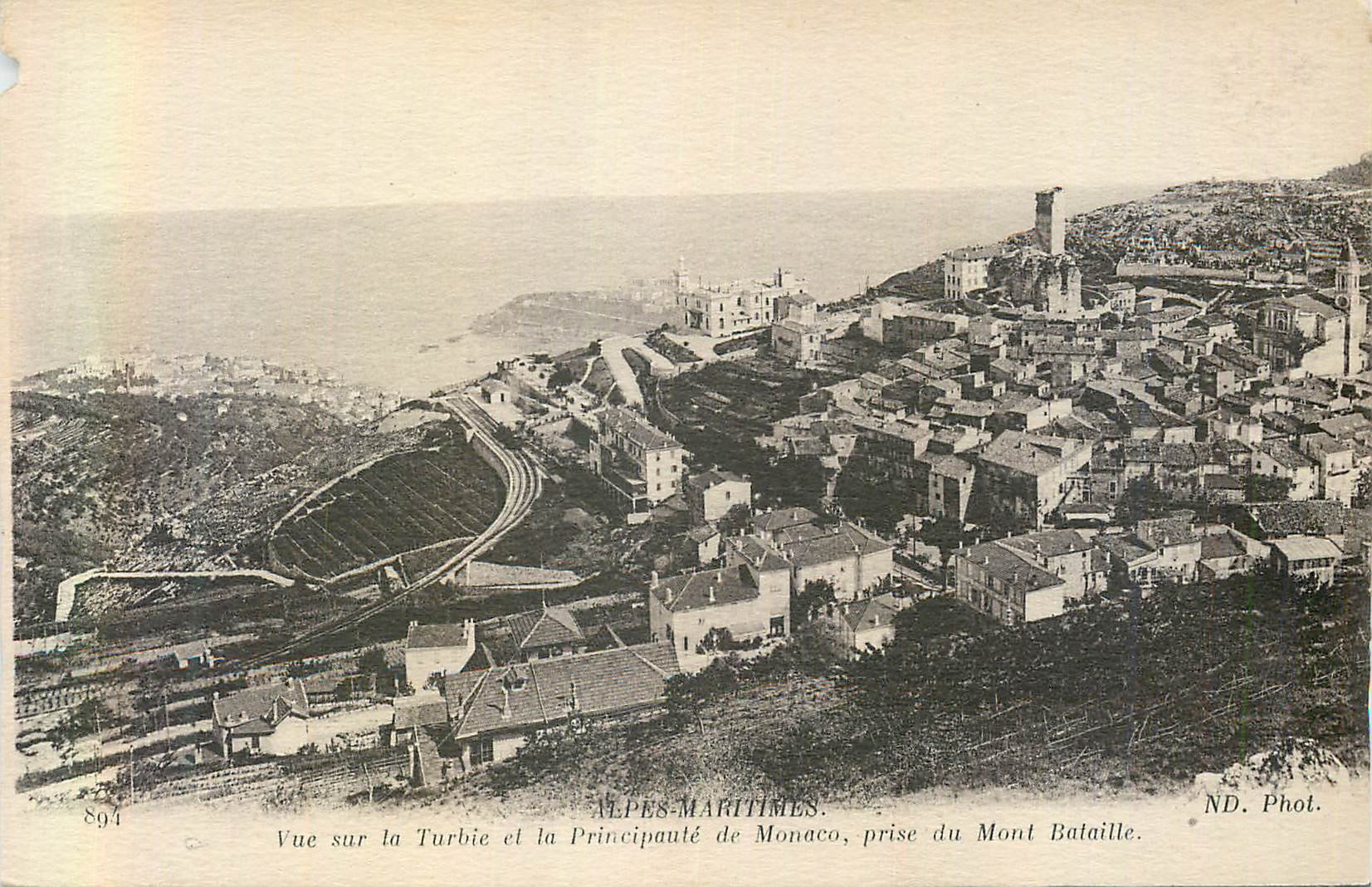 CPA Vue sur la Turbie et la principaute de Monaco pres du Mont Bataille